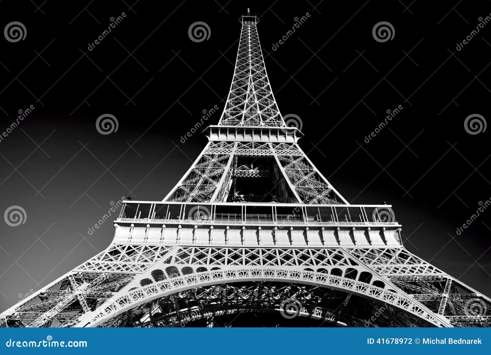 eiffel tower in artistic tone, black and white, paris, france