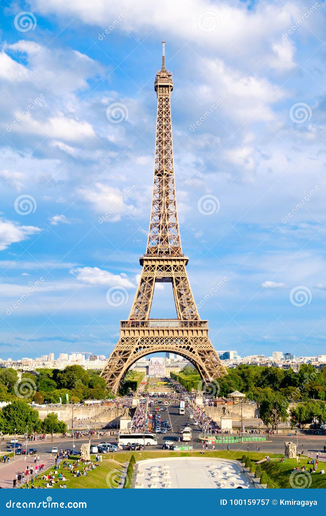 The Eiffel Tower On A Beautiful Day In Paris Stock Image Image Of History Holiday 100159757