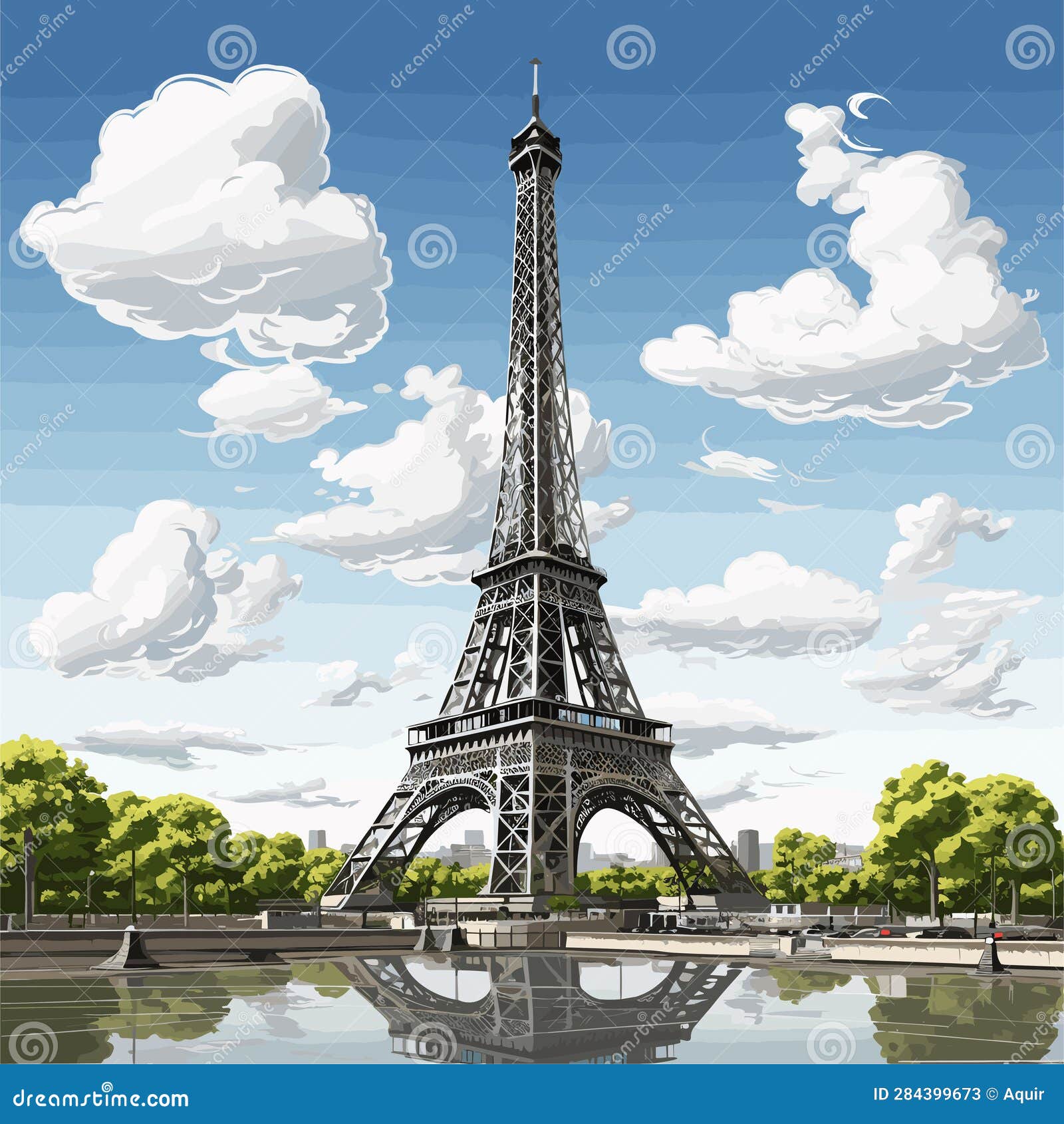 Eiffel Tower Hand-drawn Comic Illustration. Eiffel Tower. Vector Doodle ...