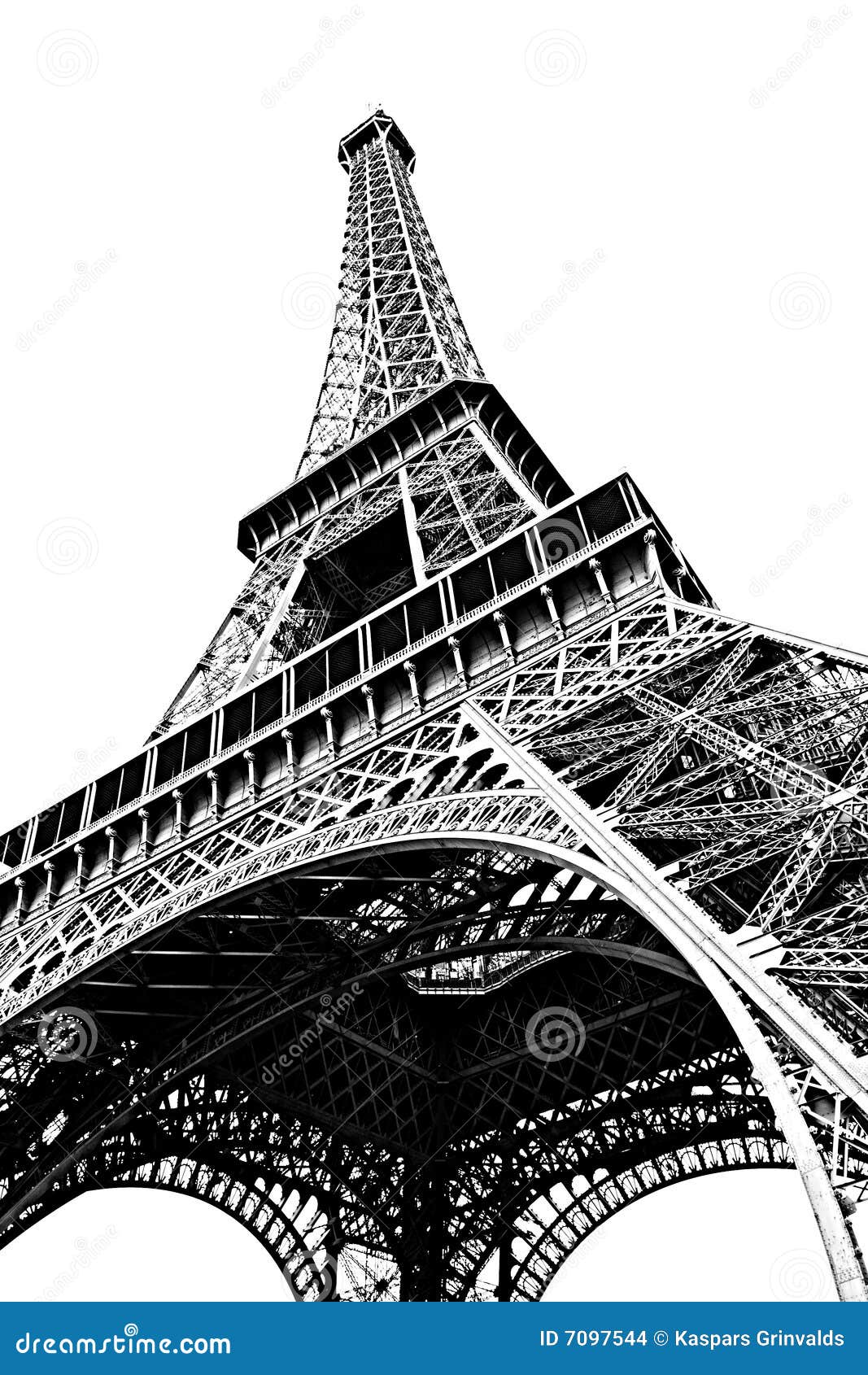 eiffel tower  on white