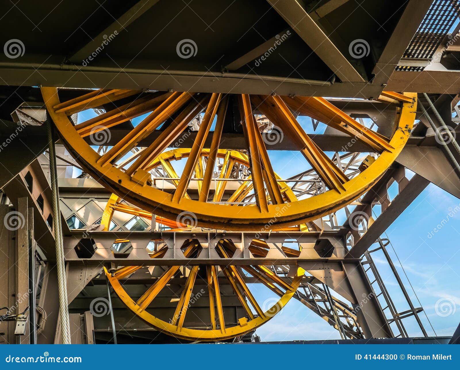 Eiffel Tower lift stock photo. Image of city, france 41444300