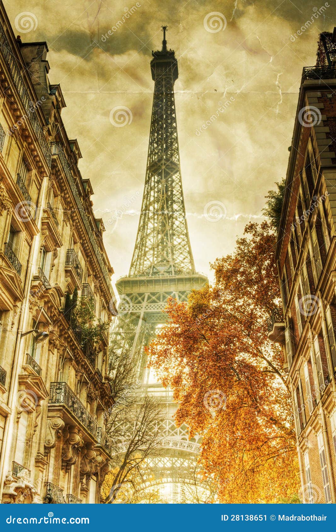 Eiffel Tower On Old Paper Texture Stock Image - Image: 28138651