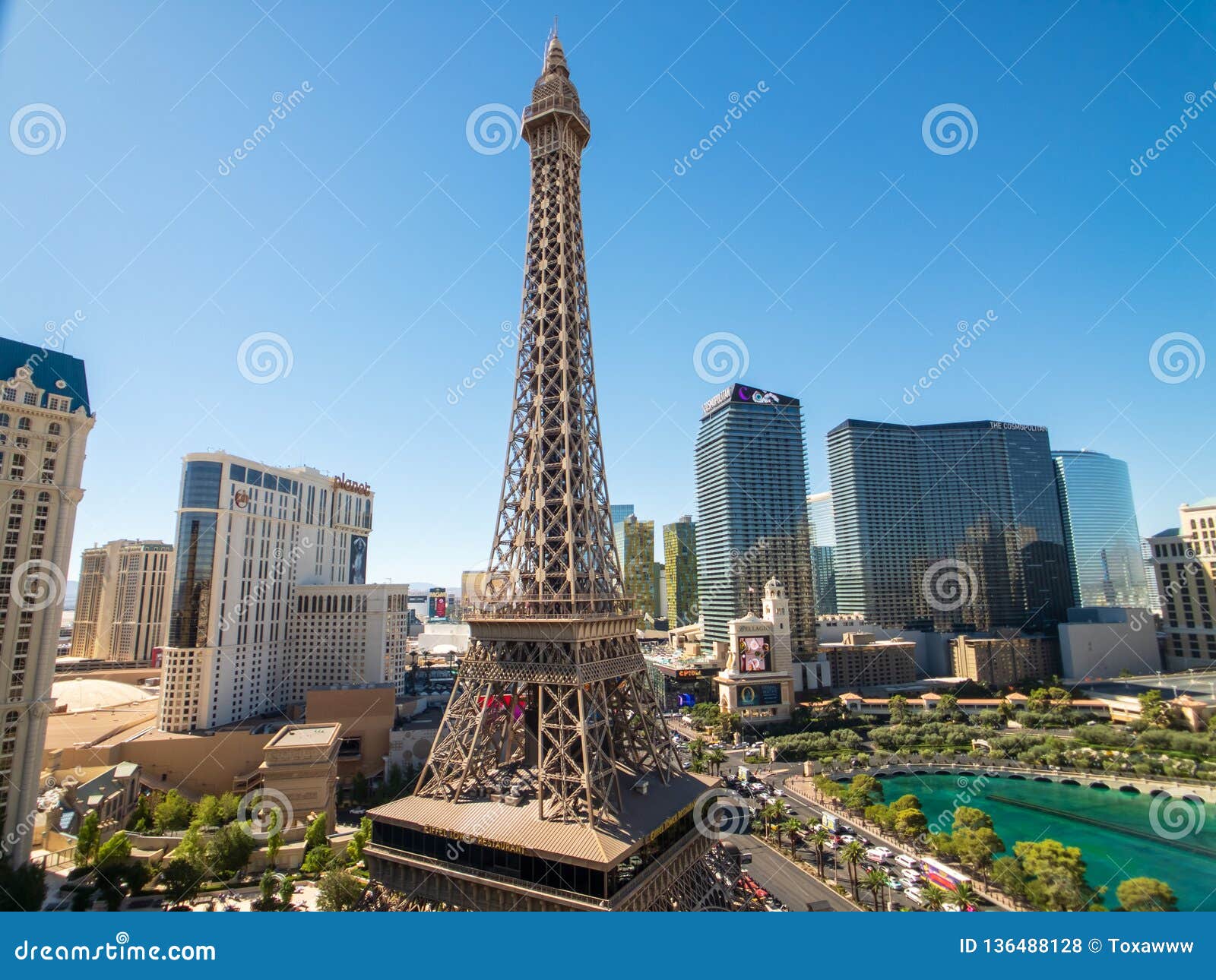 View of Eiffel Tower in Las Vegas Editorial Photo - Image of