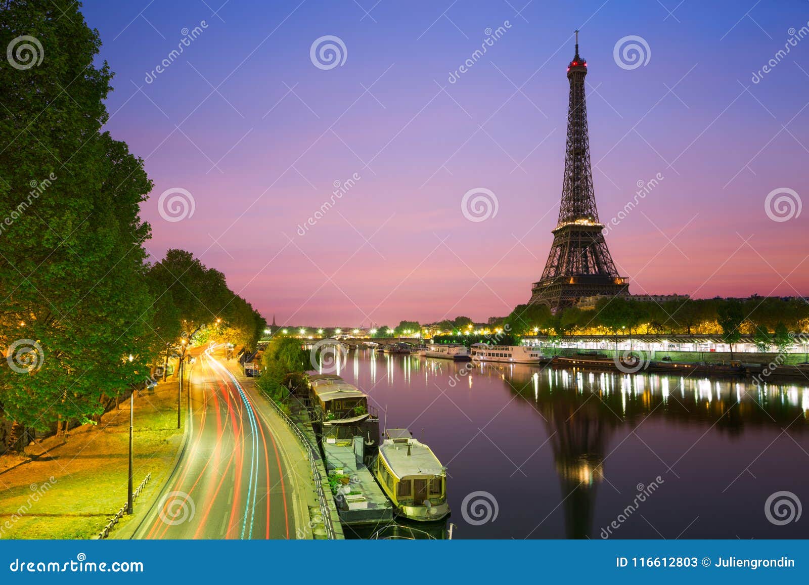 Eiffel Tower Paris At Dusk Editorial Stock Photo Image Of Monument