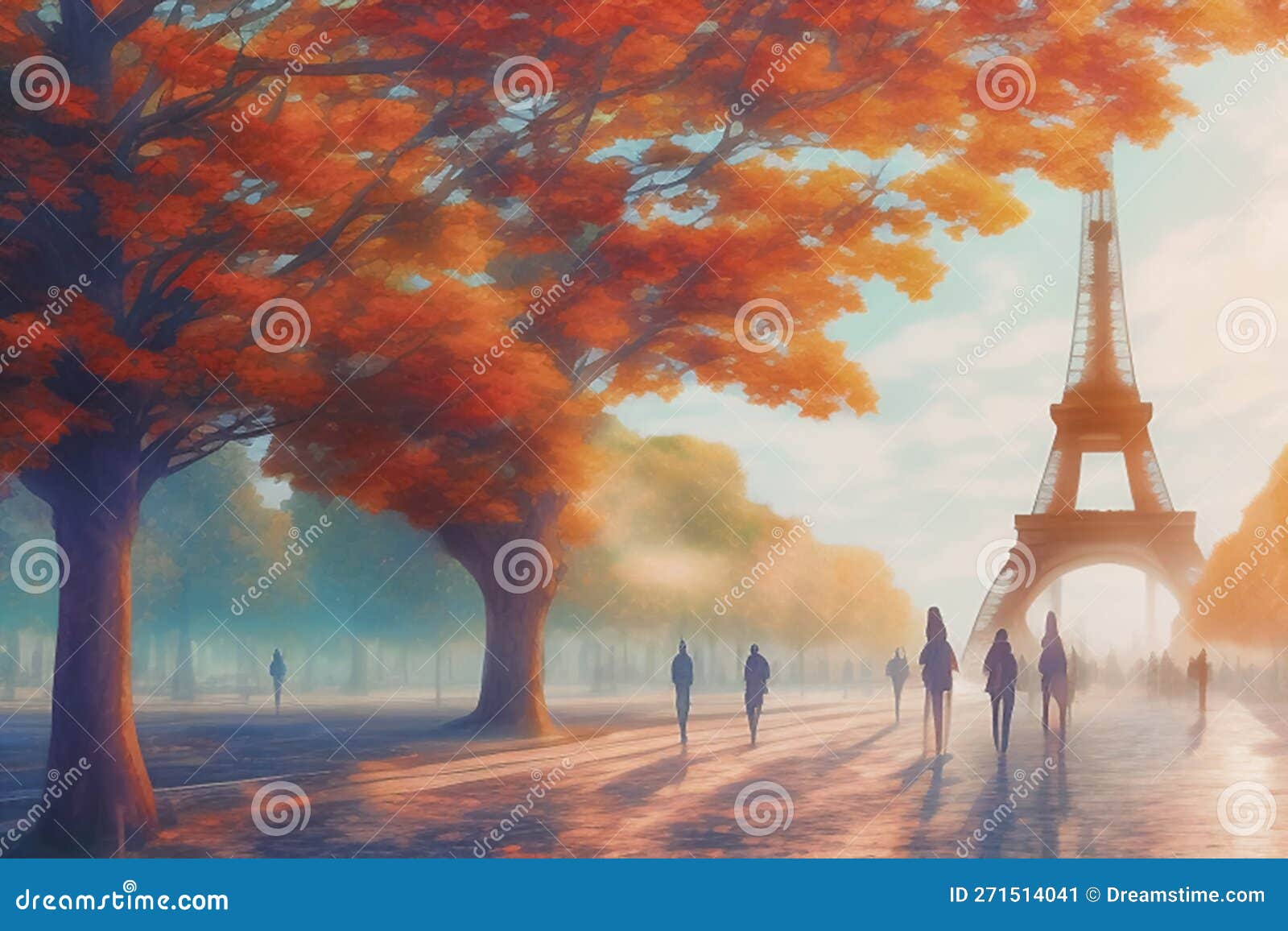 Eiffel Tower In Paris At Fall Stock Illustration Illustration Of Eiffel Tower In Paris At Fall Stock Illustration Illustration Of