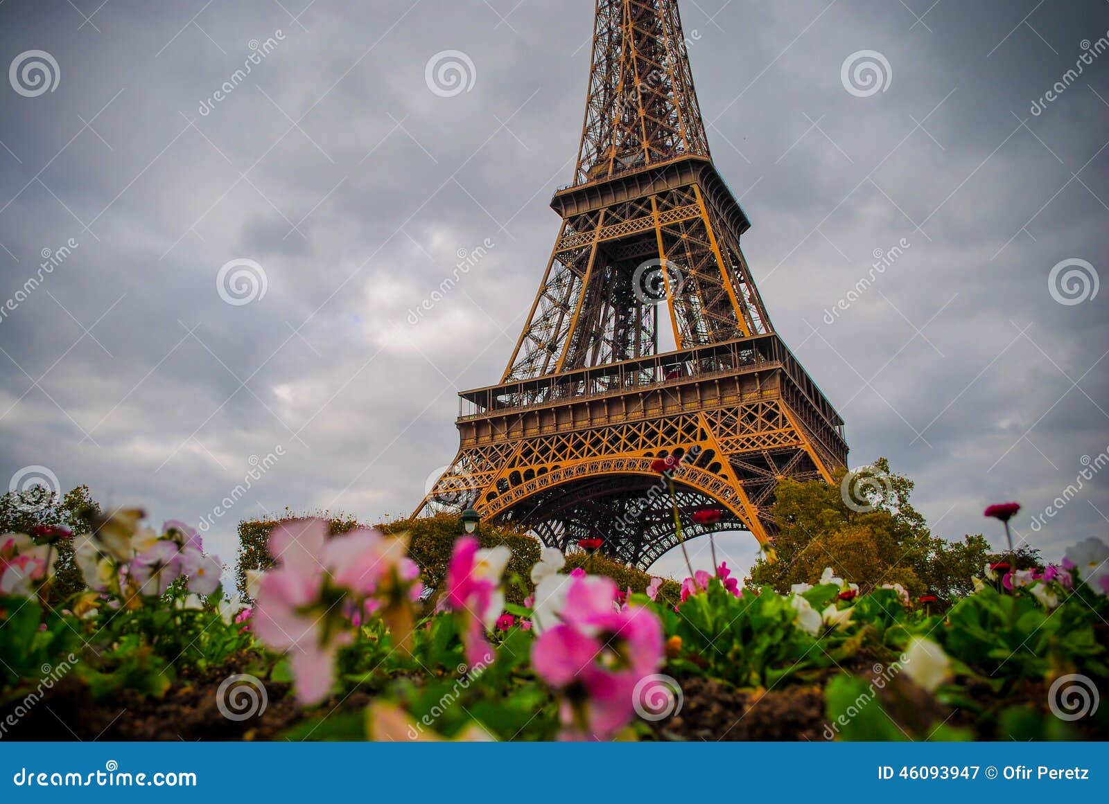The Eiffel Tower in Paris, France during winter fall time