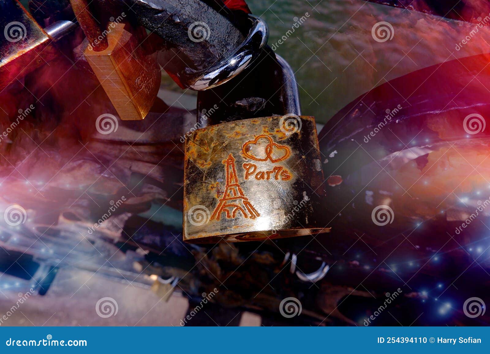 Eiffel Tower Paris Padlock Key Stock Photo Image of attraction, iron
