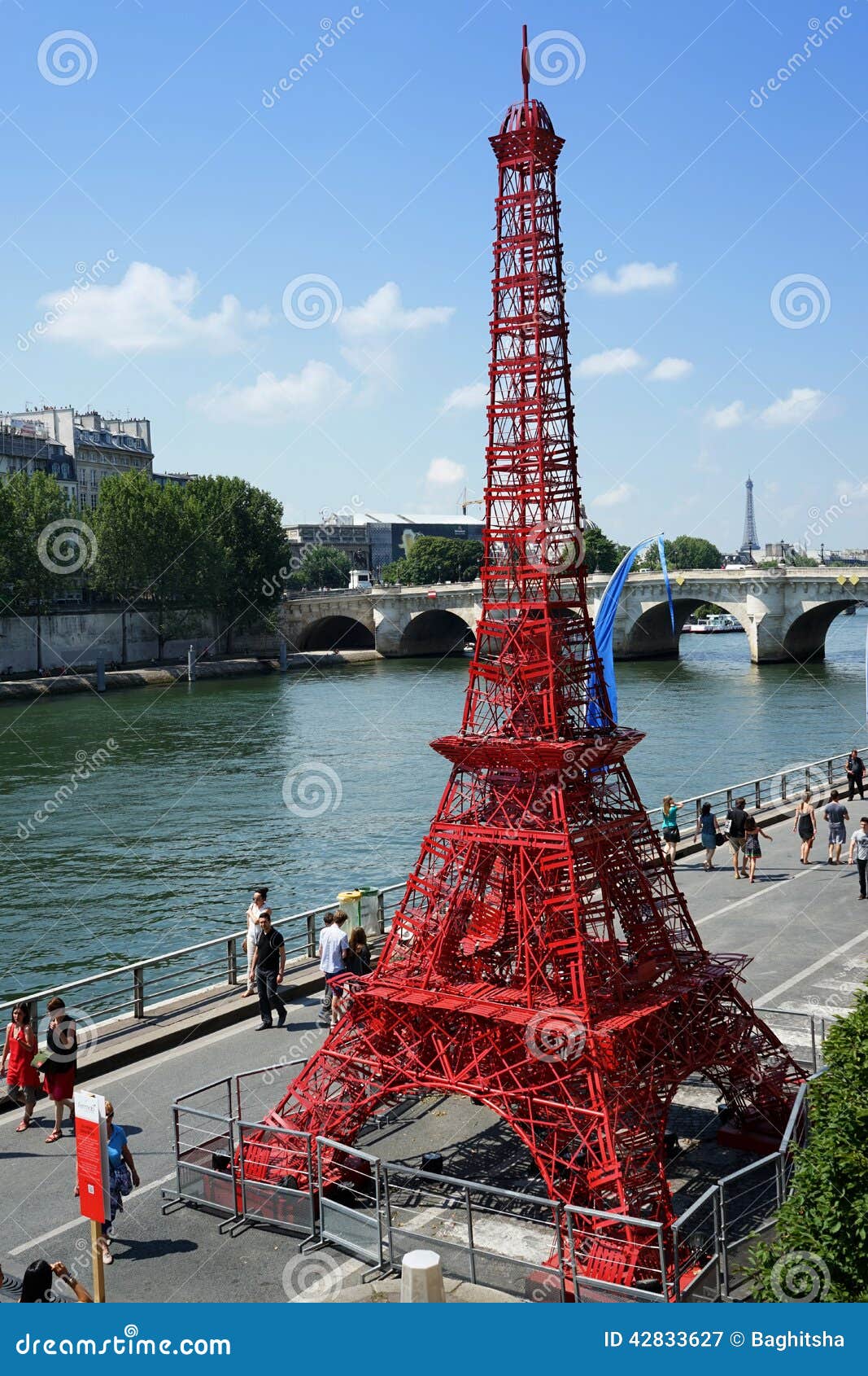 Eiffel Tower recreated with red chairs in 125th anniversary 