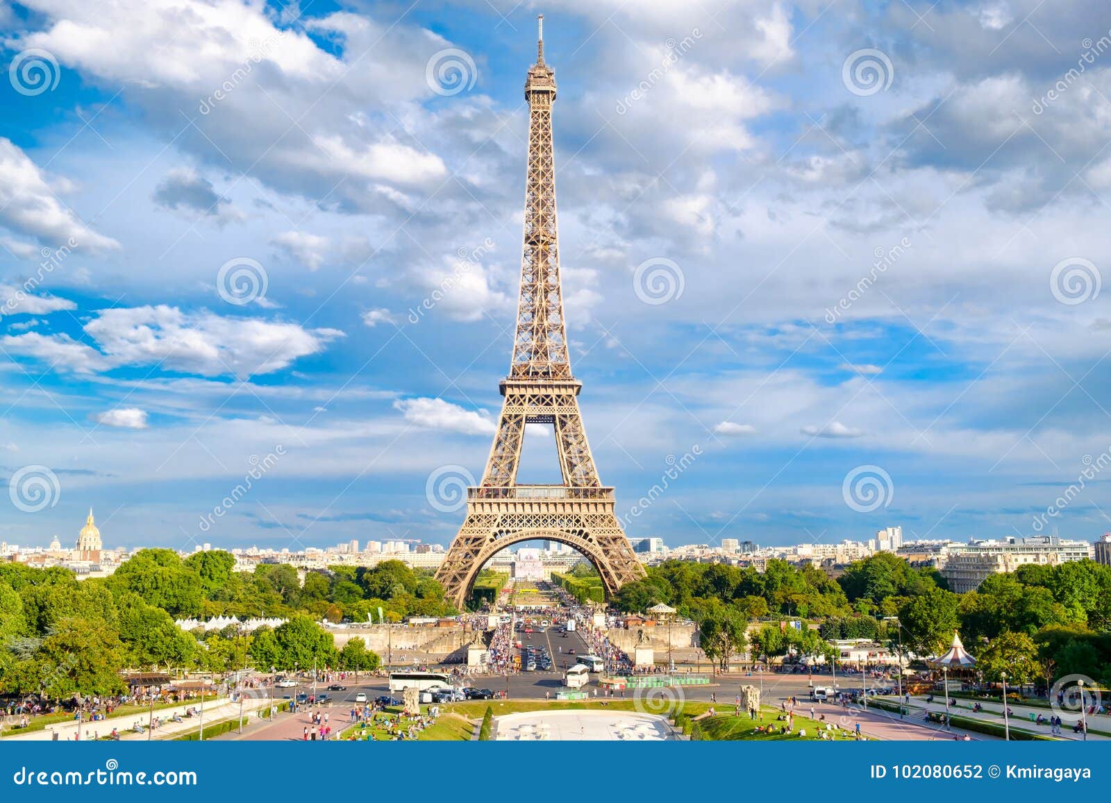 The Eiffel Tower on a Summer Day in Paris Editorial Photography Image