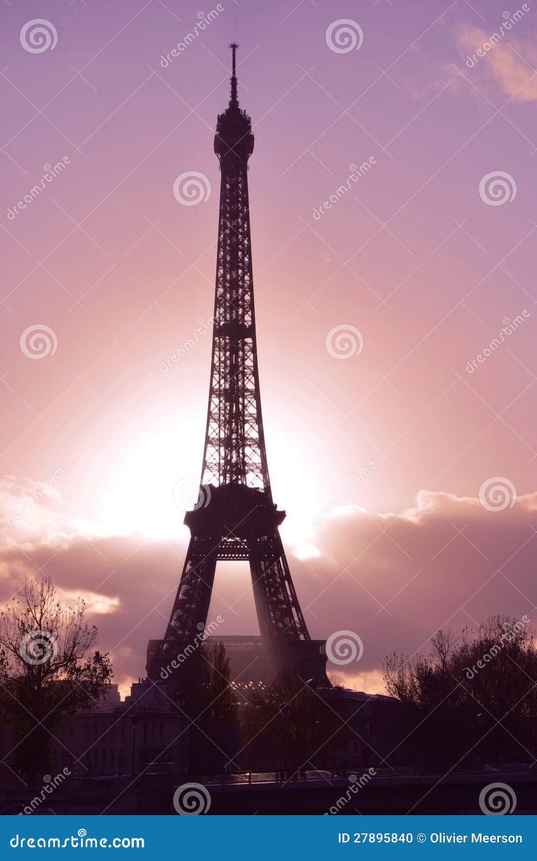 Eiffel Tower Sunset Paris Stock Photo Image 27895840