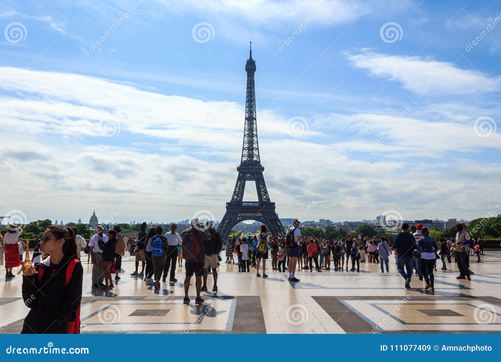 Observation Deck of the Eiffel Tower in Paris Editorial Stock