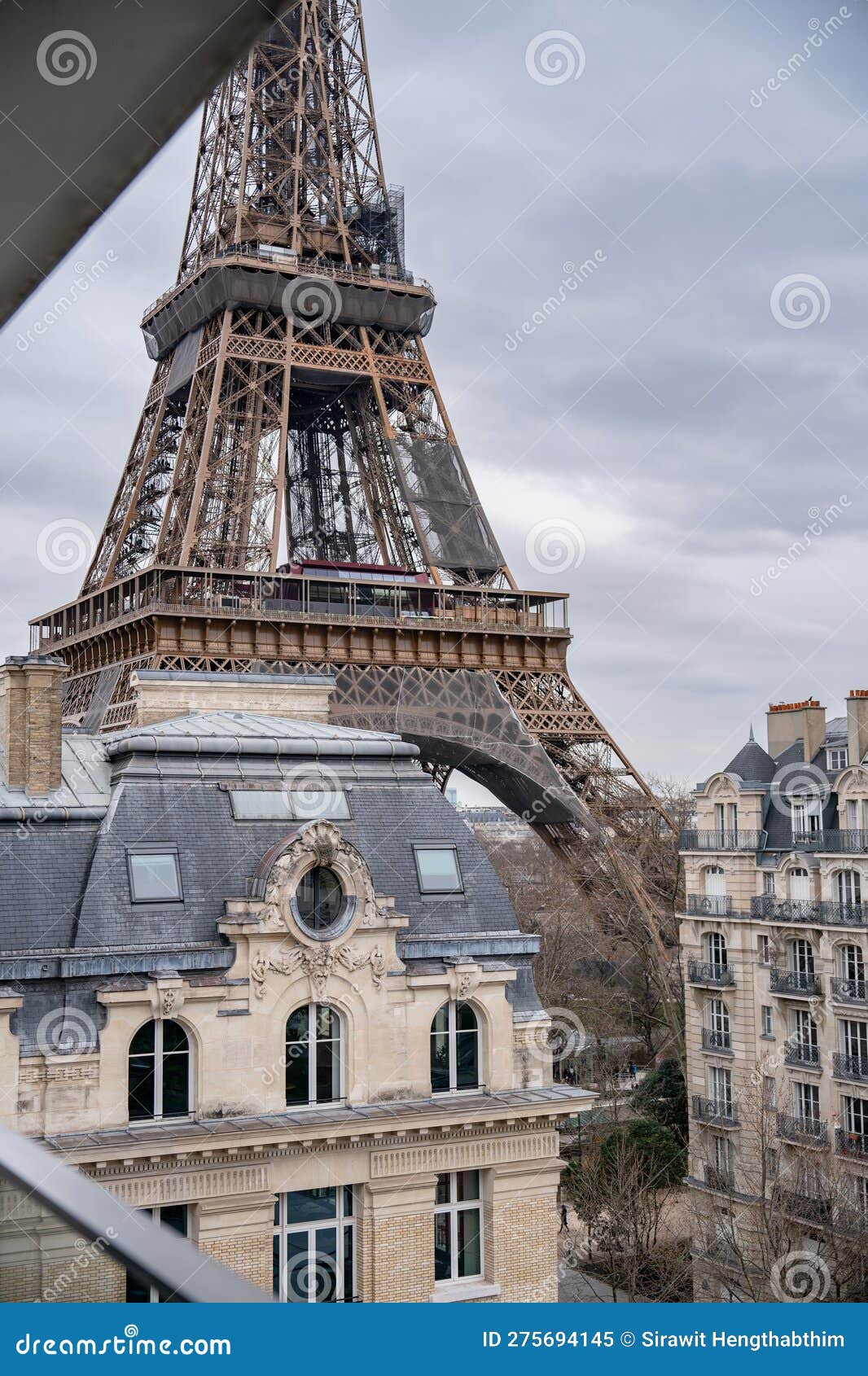 Eiffel Tower View from Hotel Room, Paris Stock Image Image of