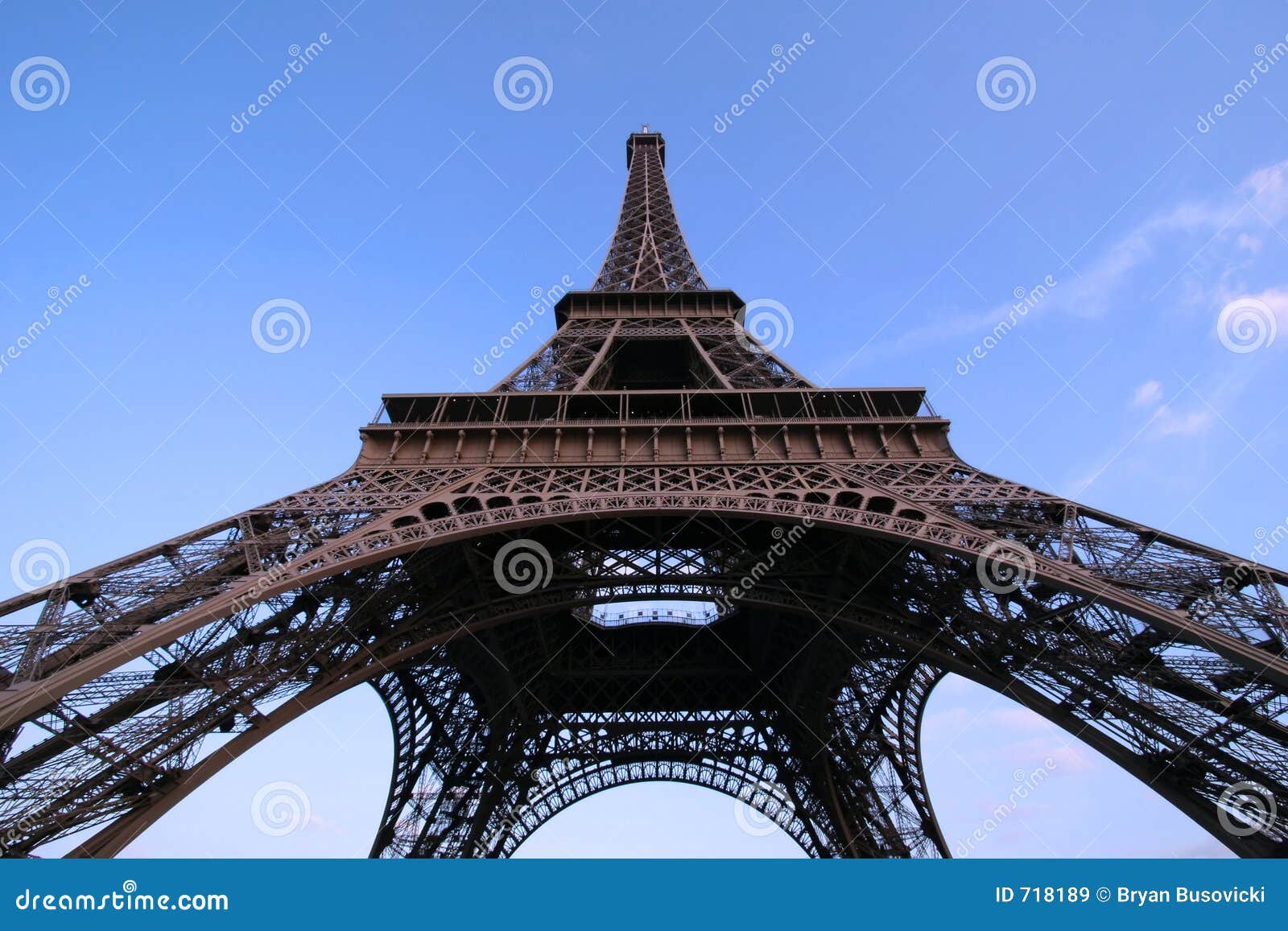 Eiffel Tower wide angle stock image. Image of historic - 718189
