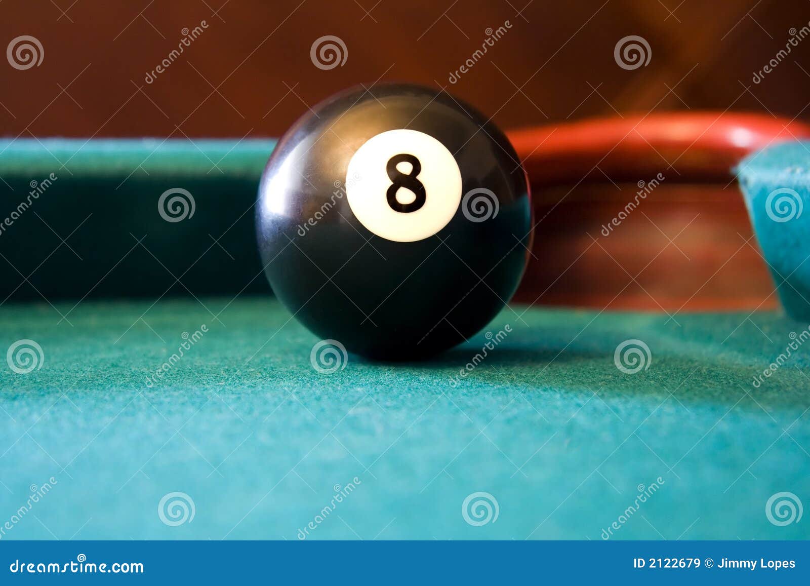 eight ball on billiards table