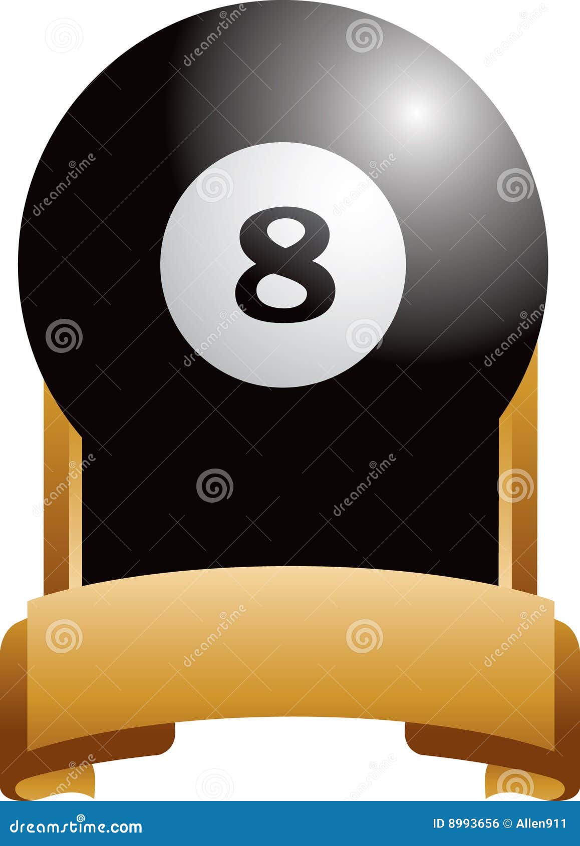 Premium Vector  Eight ball billiard cartoon holding a golden badge