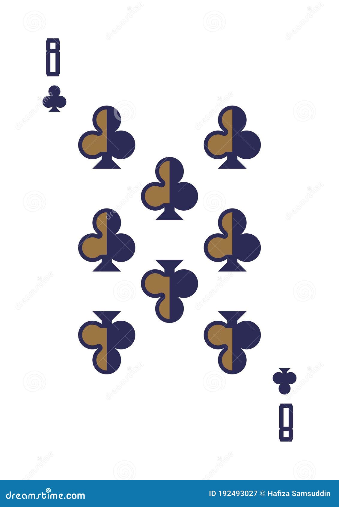 Eight of Clubs. Vector Illustration Decorative Design Stock Vector