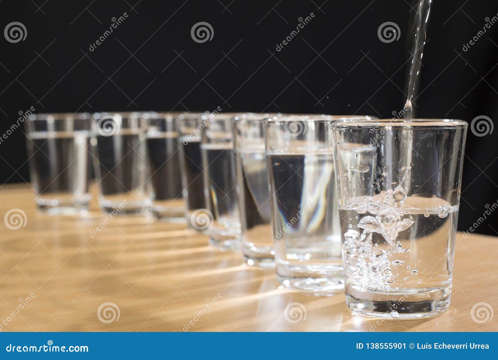 eight glasses of water a day - ocho vasos de agua