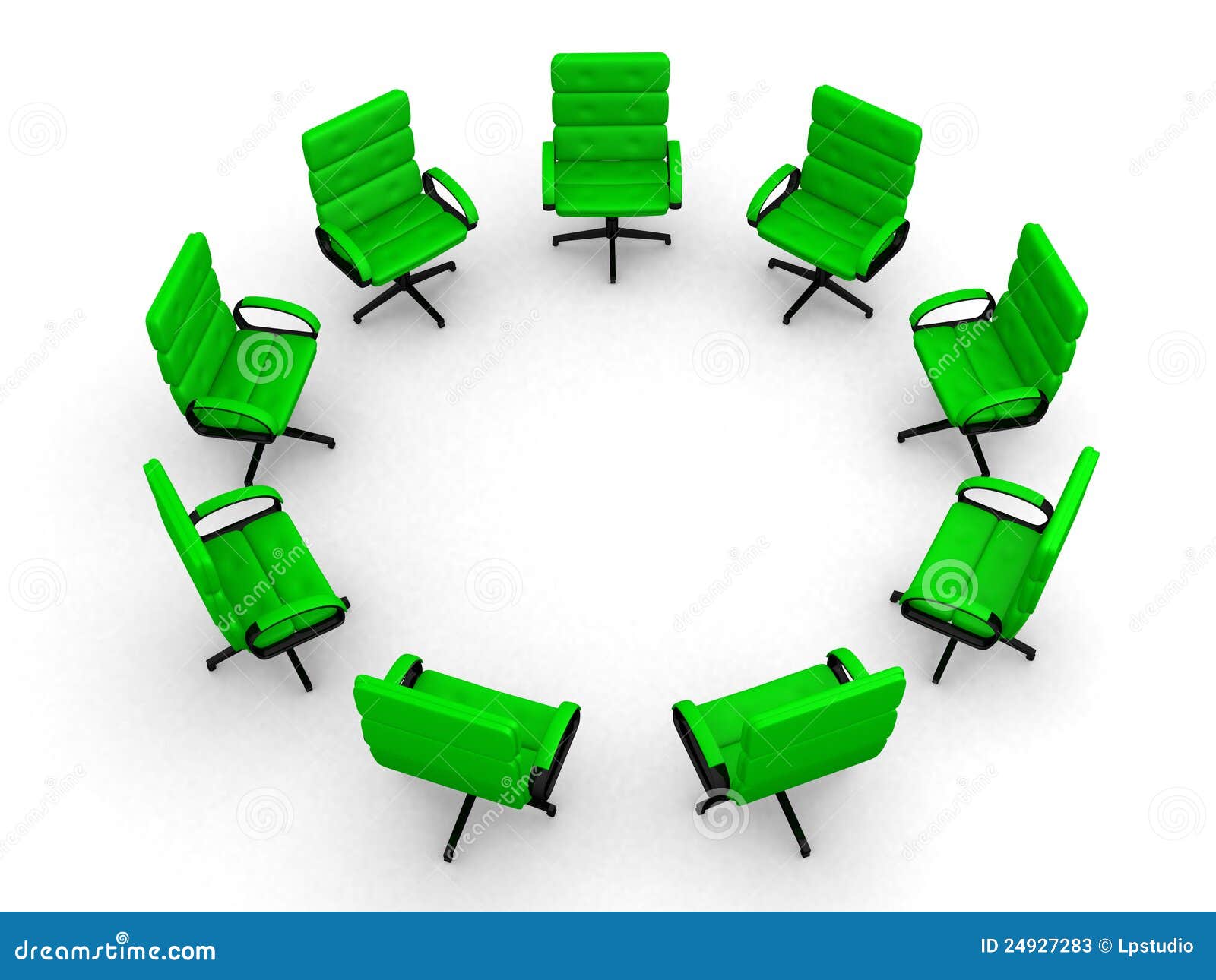 Eight Office Chairs in Circle Stock Image Image of metal