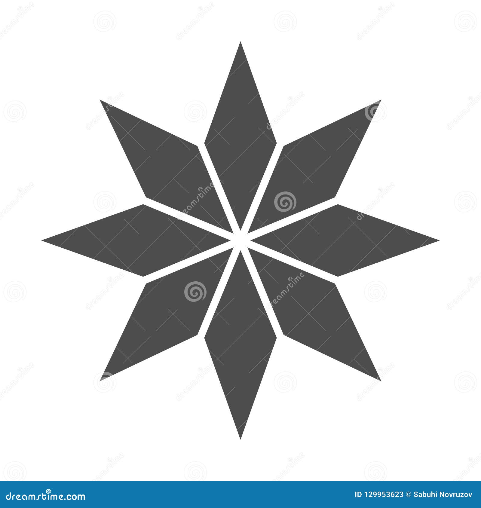 eight-pointed star solid icon. christmas tree star    on white. xmas decoration glyph style