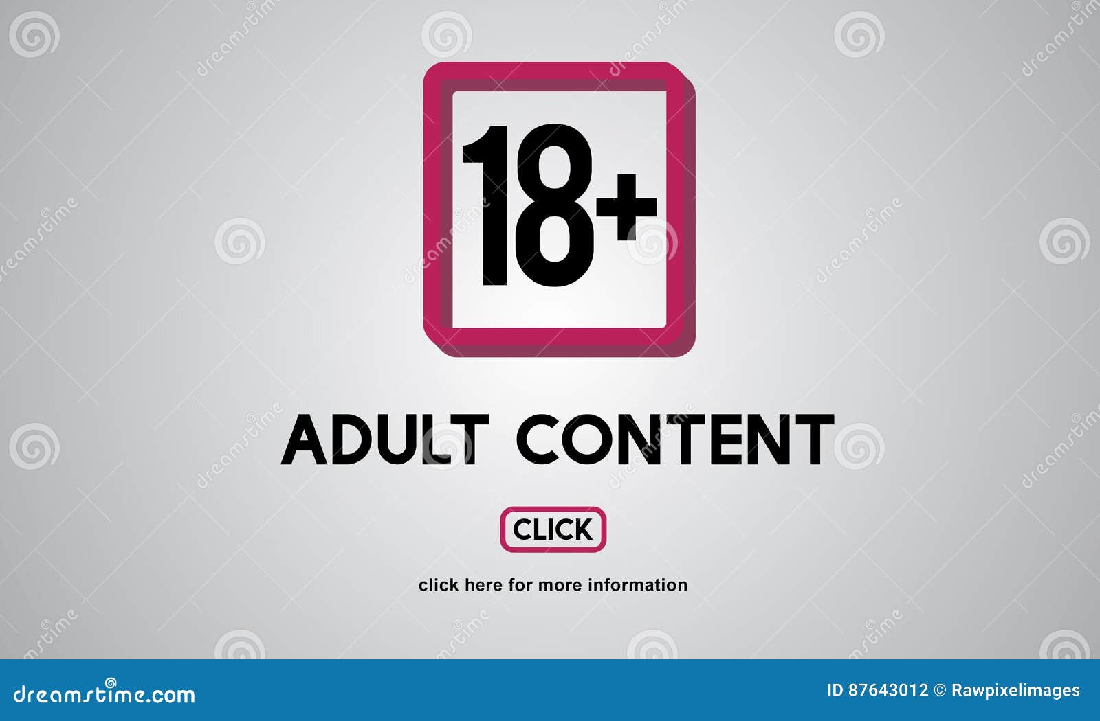eighteen plus adult explicit content warning concept