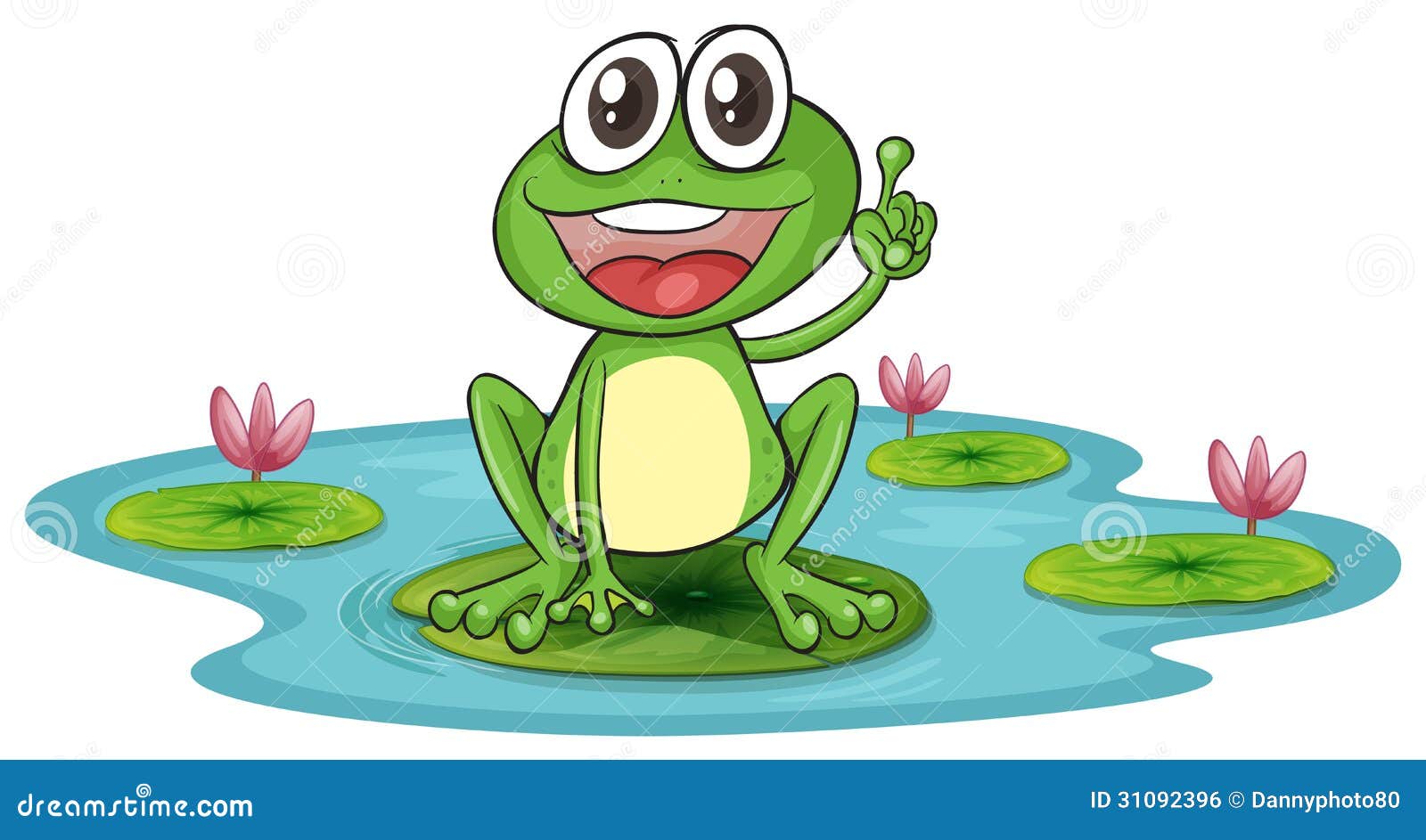 Frosch Einem Teich Stock Illustrationen, Vektors, & Klipart (280