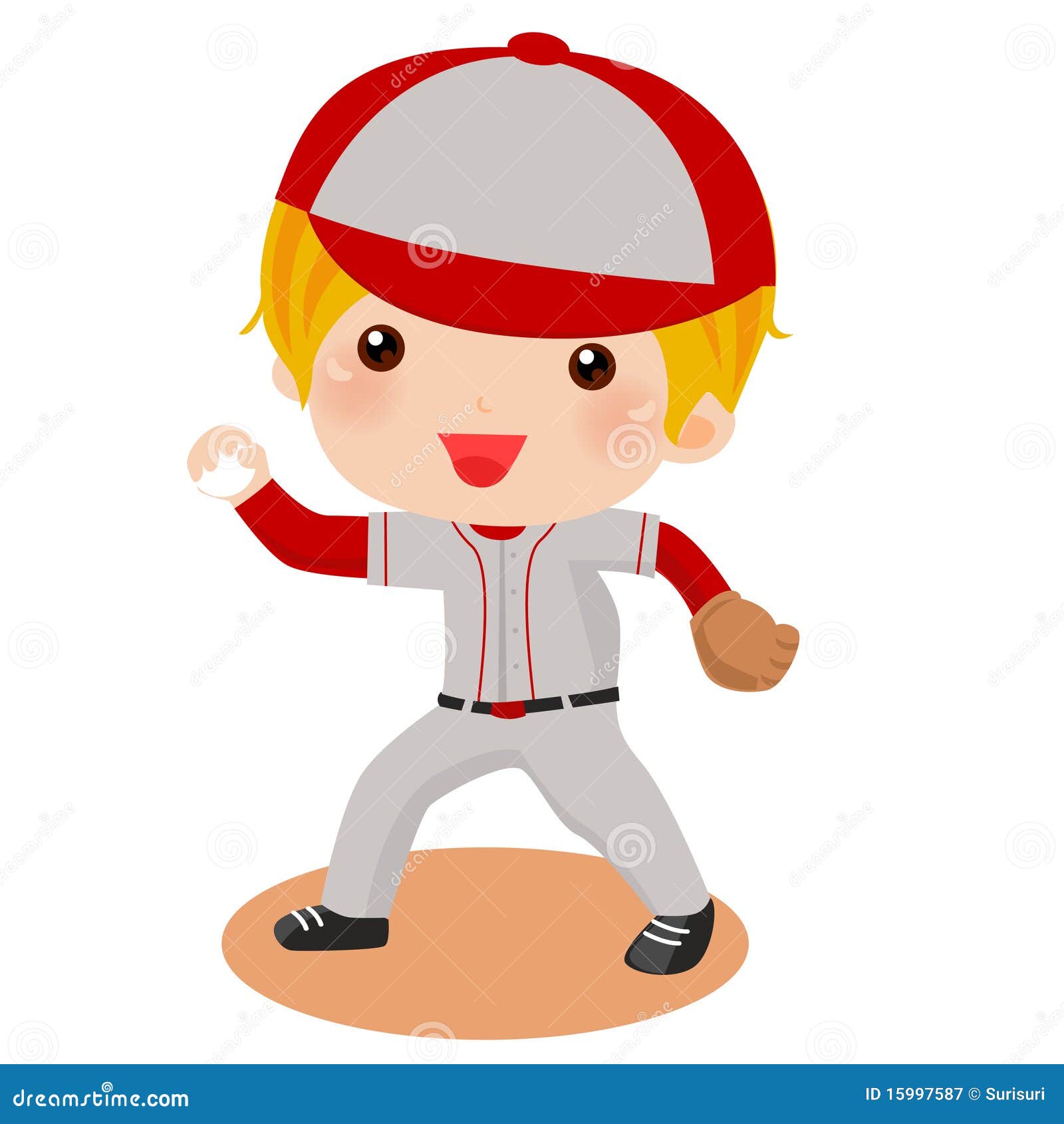 Ein Kind, Das Einen Baseball Wirft Vektor Abbildung Illustration von