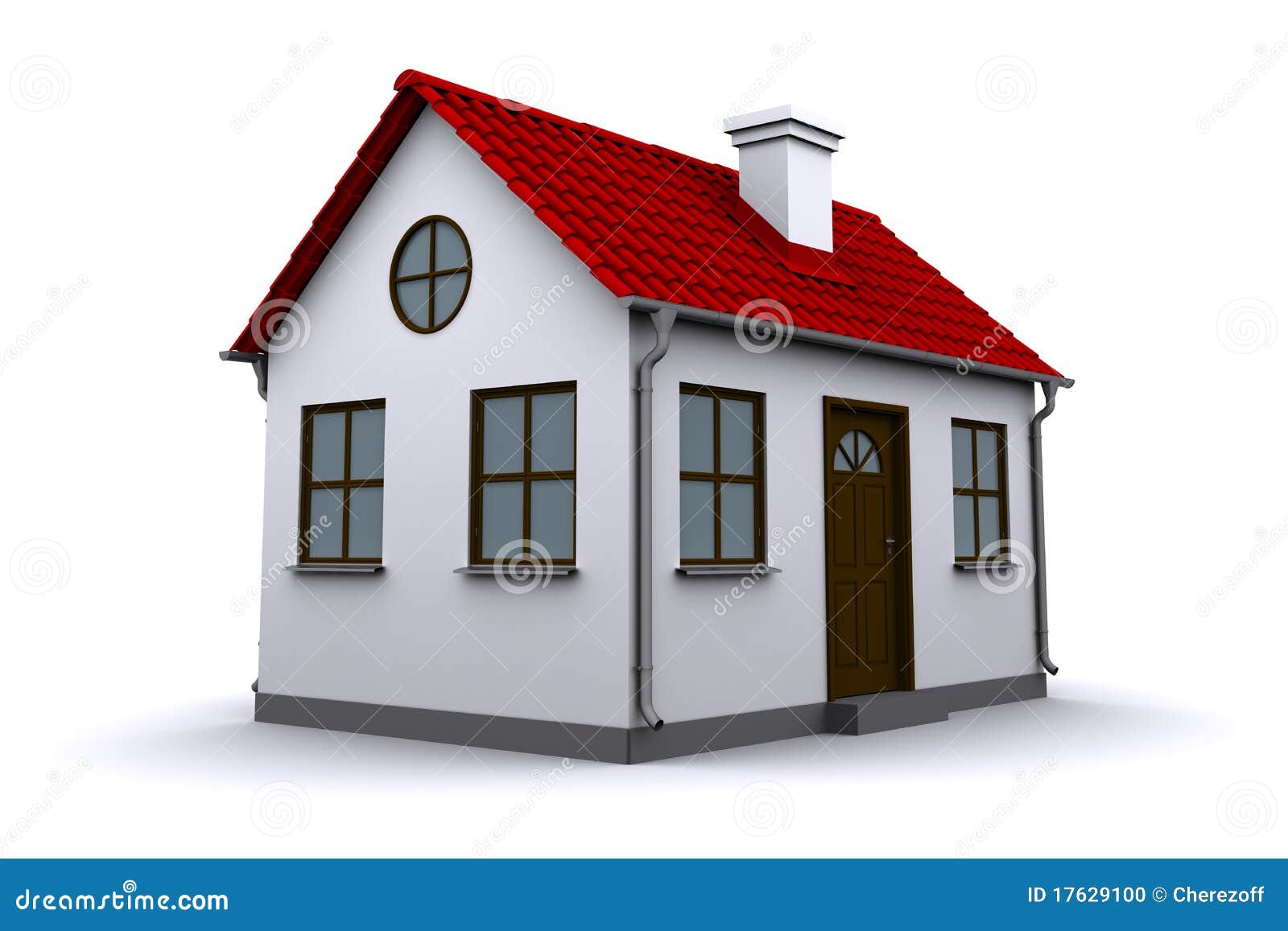 Ein Kleines Haus Mit Rotem Dach Stock Abbildung - Illustration von wohn