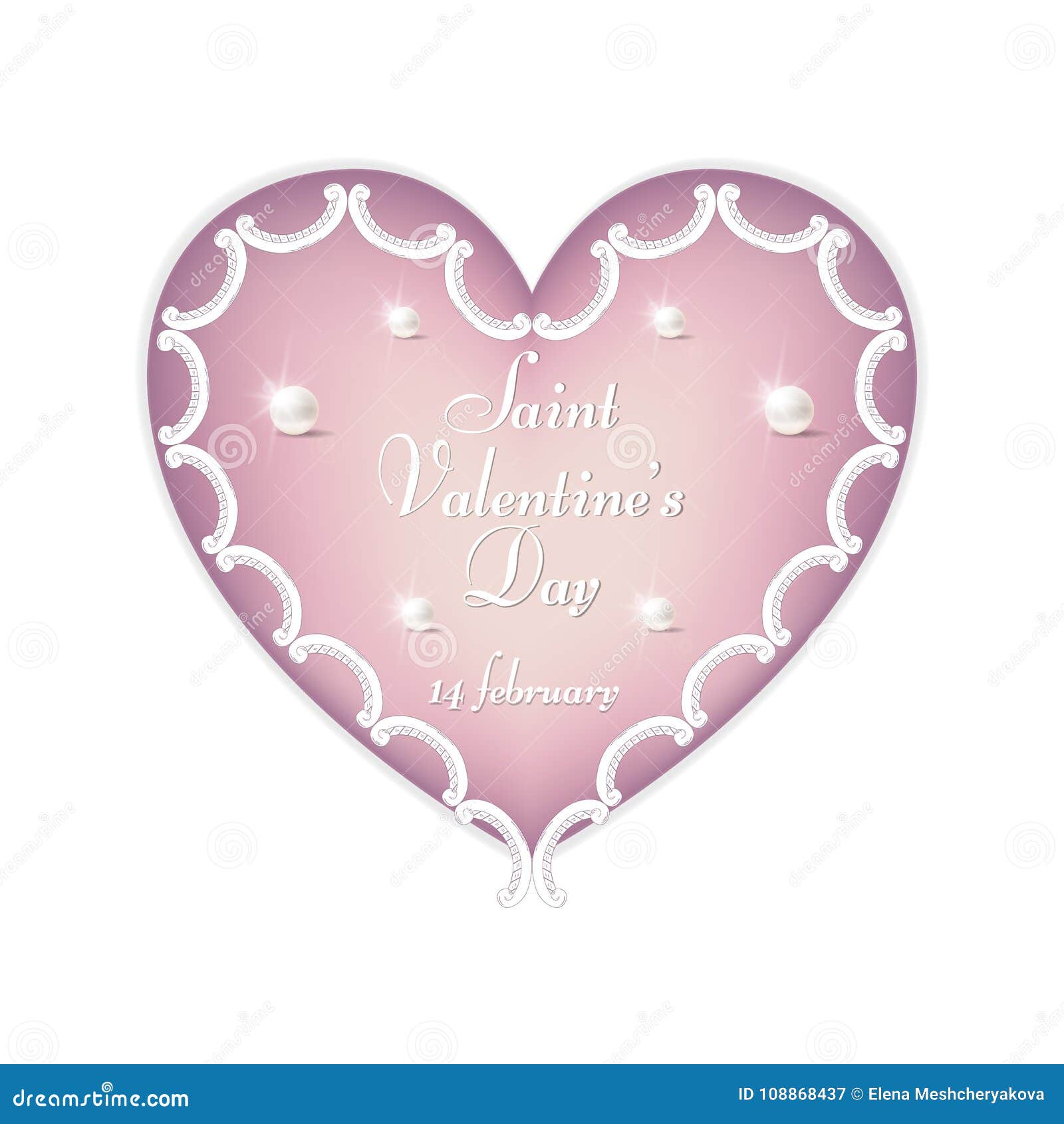 Ein Leichtes Rosa Herz Mit Einer Verzierung Zu Valentinsgruss S Am 14 Februar Fur Design Und Drucken Vektor Abbildung Illustration Von Herz Design