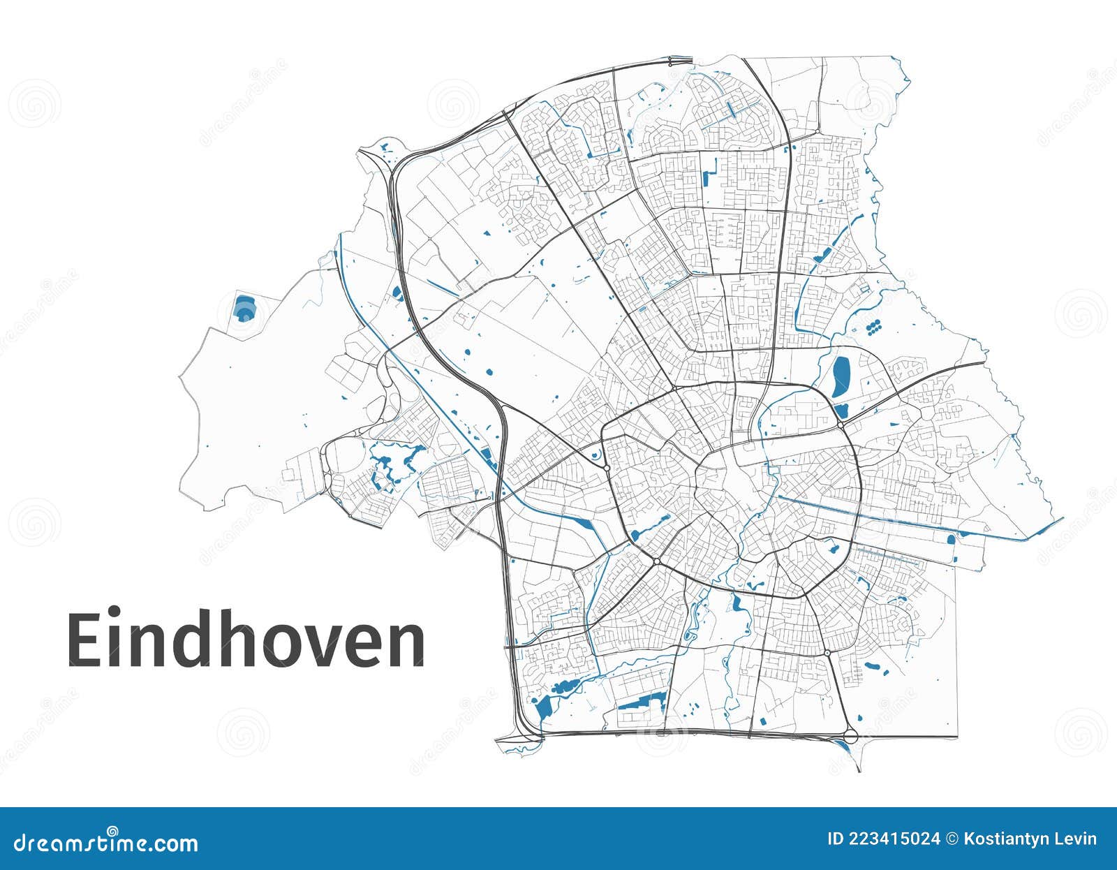 Eindhoven Map. Detailed Map Of Eindhoven City Administrative Area ...