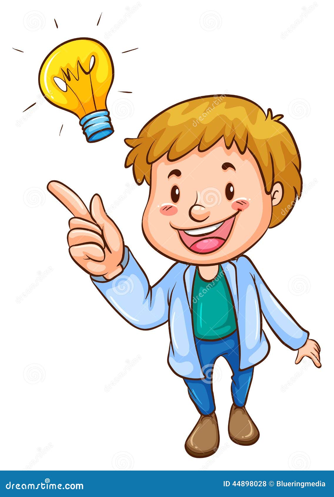 Eine Einfache Farbige Skizze Eines Intelligenten Mannes Vektor