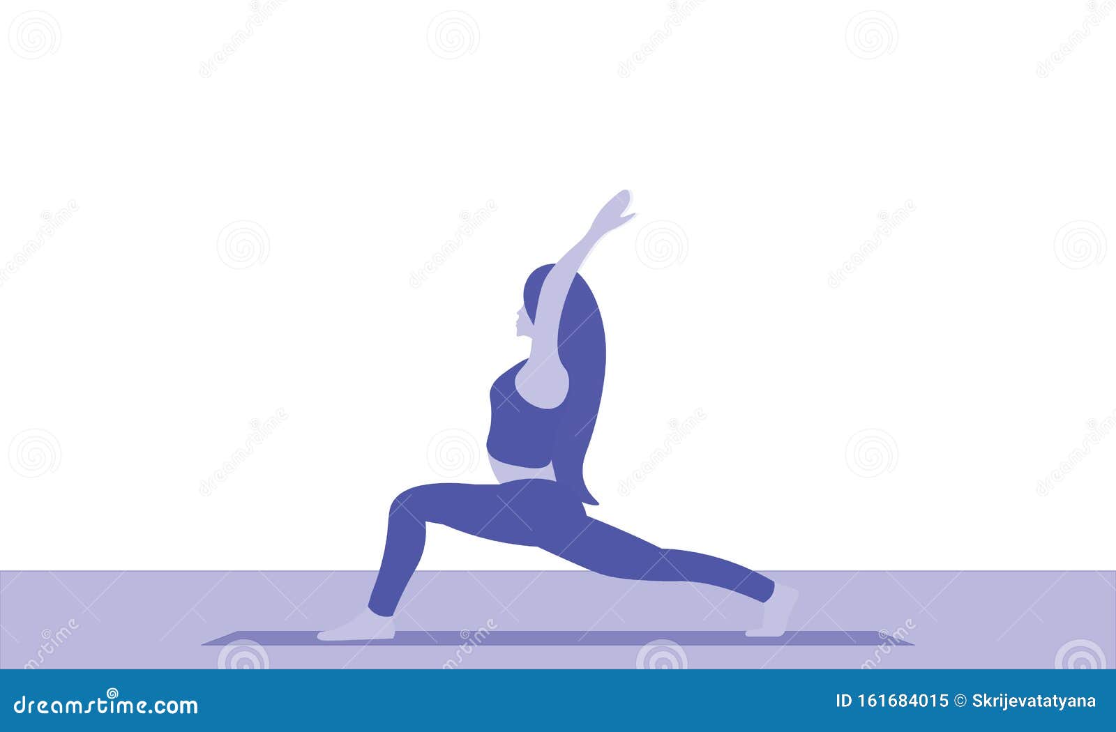 Eine Junge Silhouette Im Yoga Krieger Pose Vektor Abbildung Illustration Von Gesundheit Aktivitat 161684015