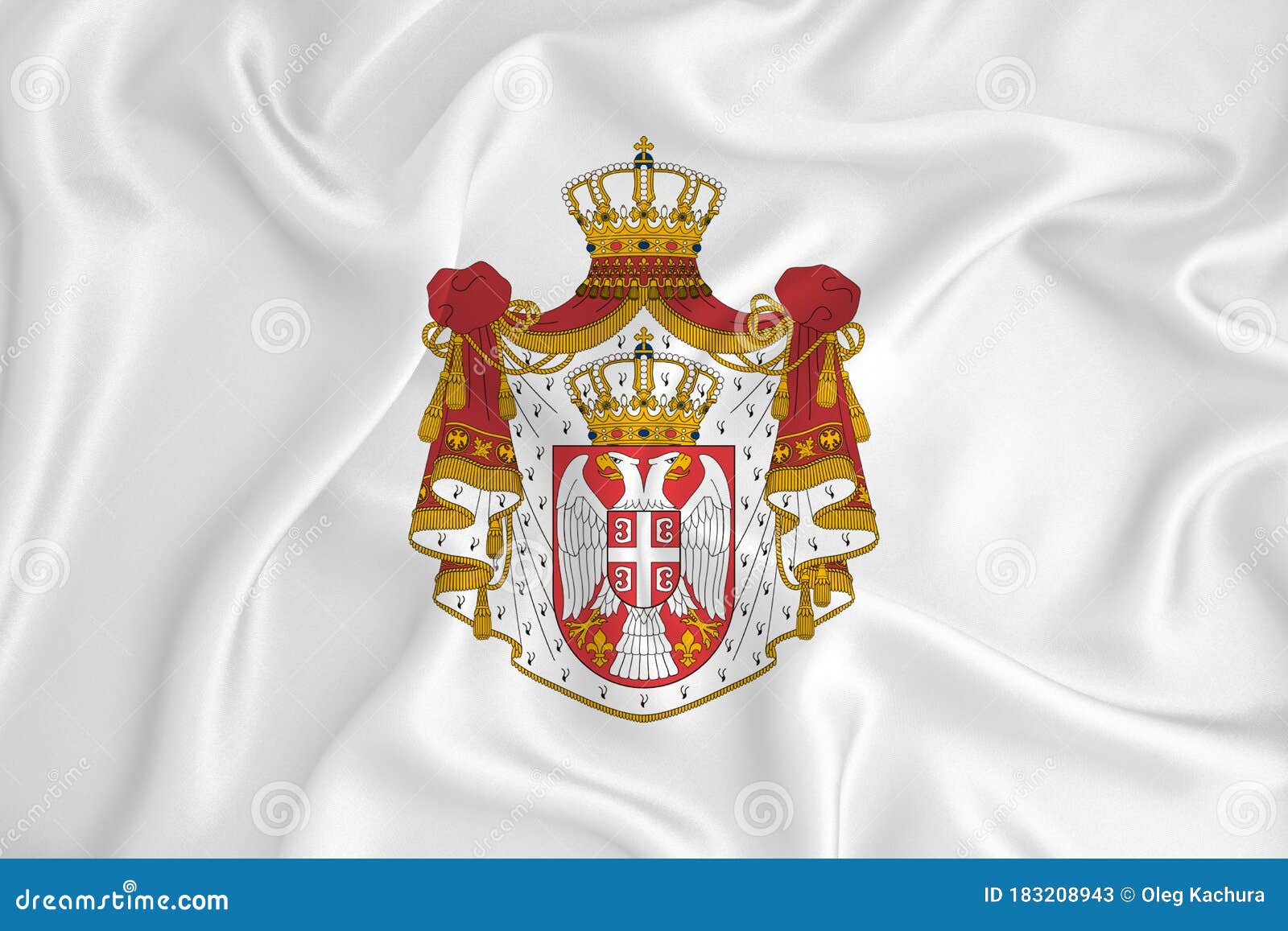 Flagge Serbien mit Wappen-Fahne Serbien mit Wappen-Flagge im
