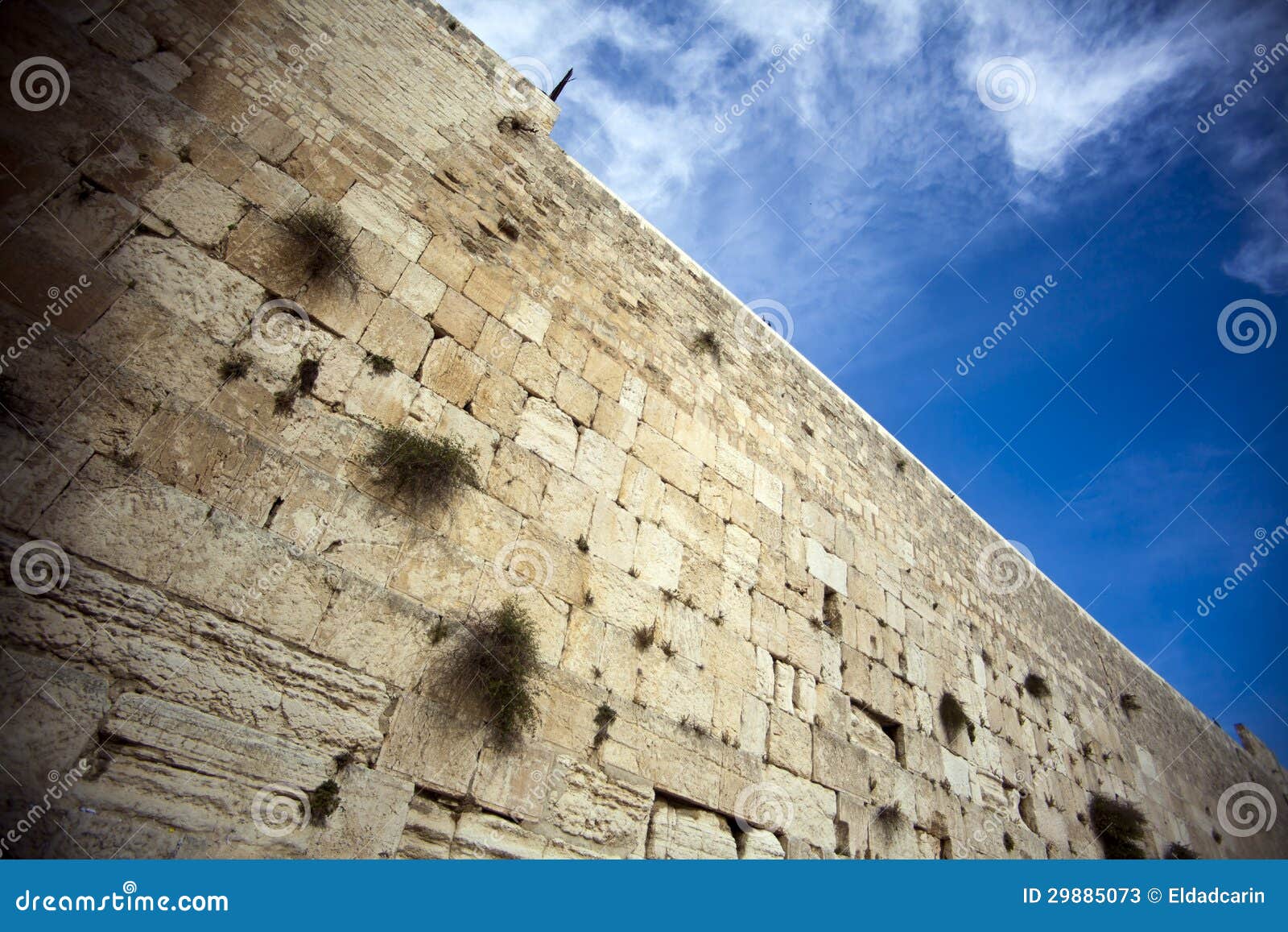 Einer der heiligsten Plätze zu den jüdischen Leuten - die Klagemauer in der alten Stadt von Jerusalem, Israel.