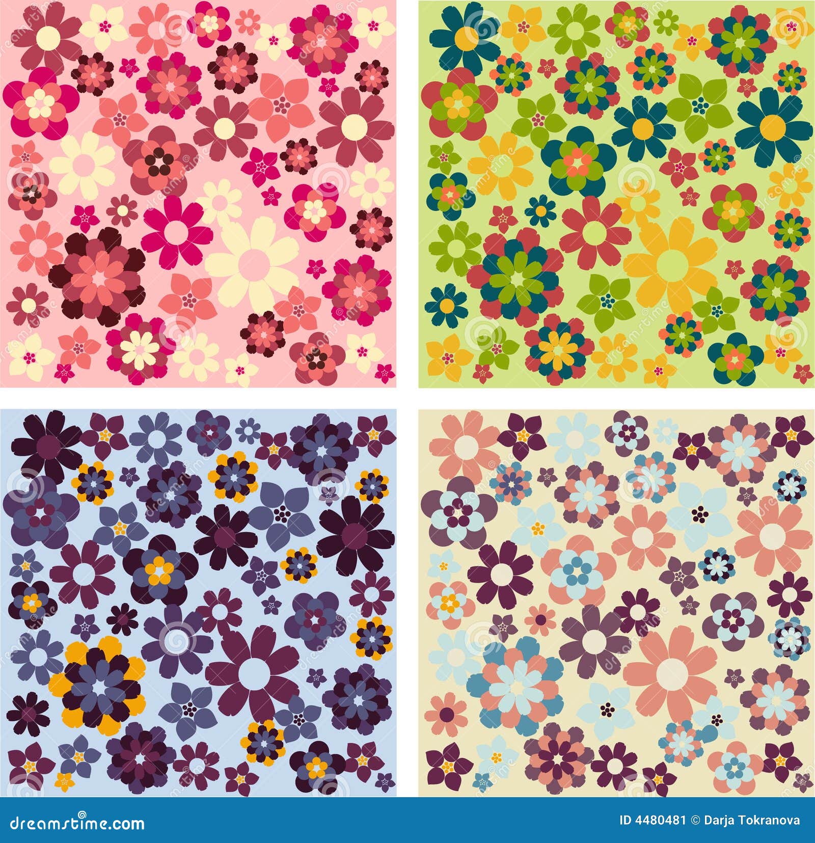 Einfache Blumenmuster vektor abbildung. Illustration von nett - 4480481