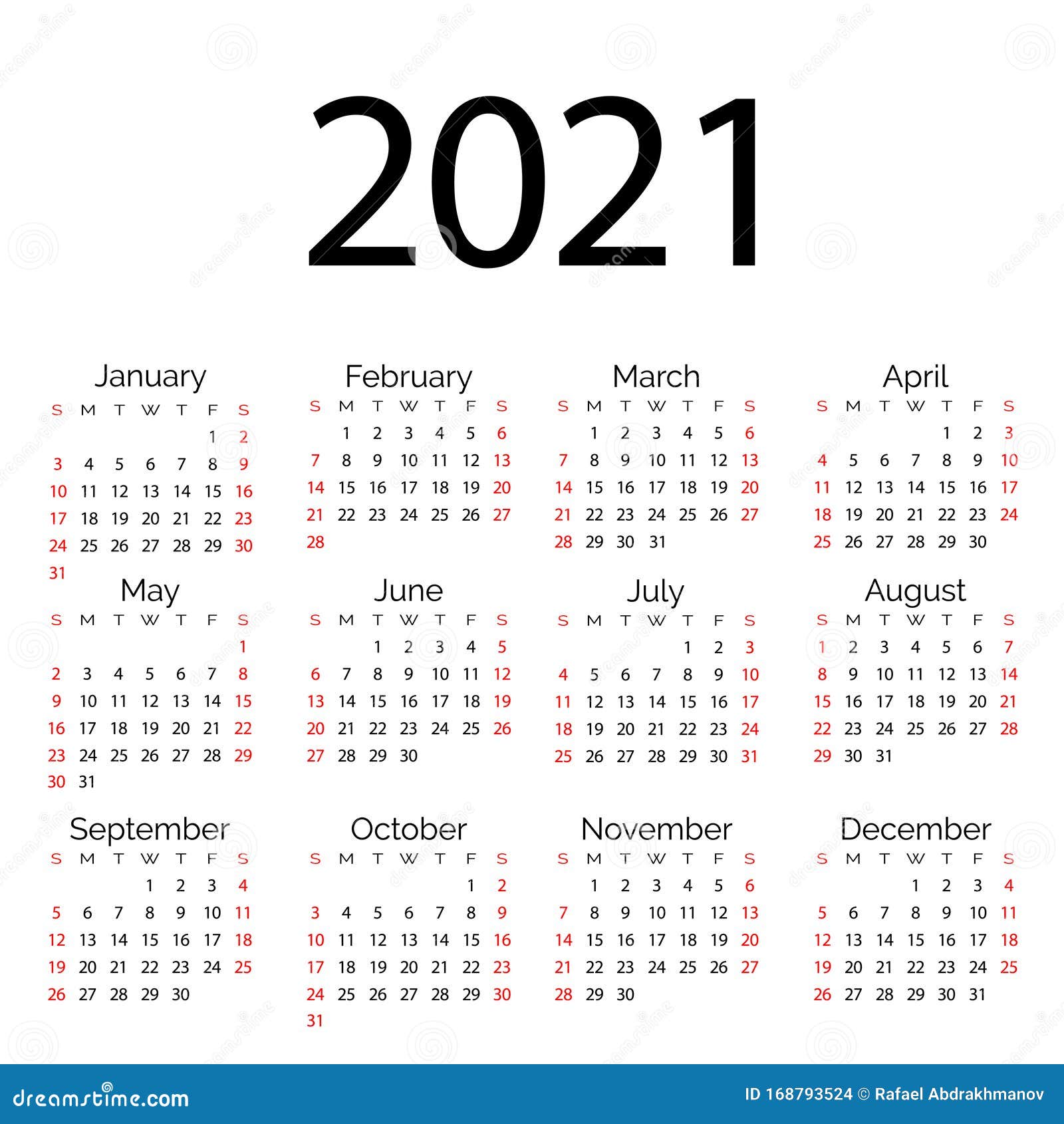 Einfache Vektor Kalendervorlage 2021 Jahr Minimaler Business White Design Englisch Grid Woche Beginnt Sonntags Vektor Abbildung Illustration Von Vektor 2021 168793524 englischer kalender 2021