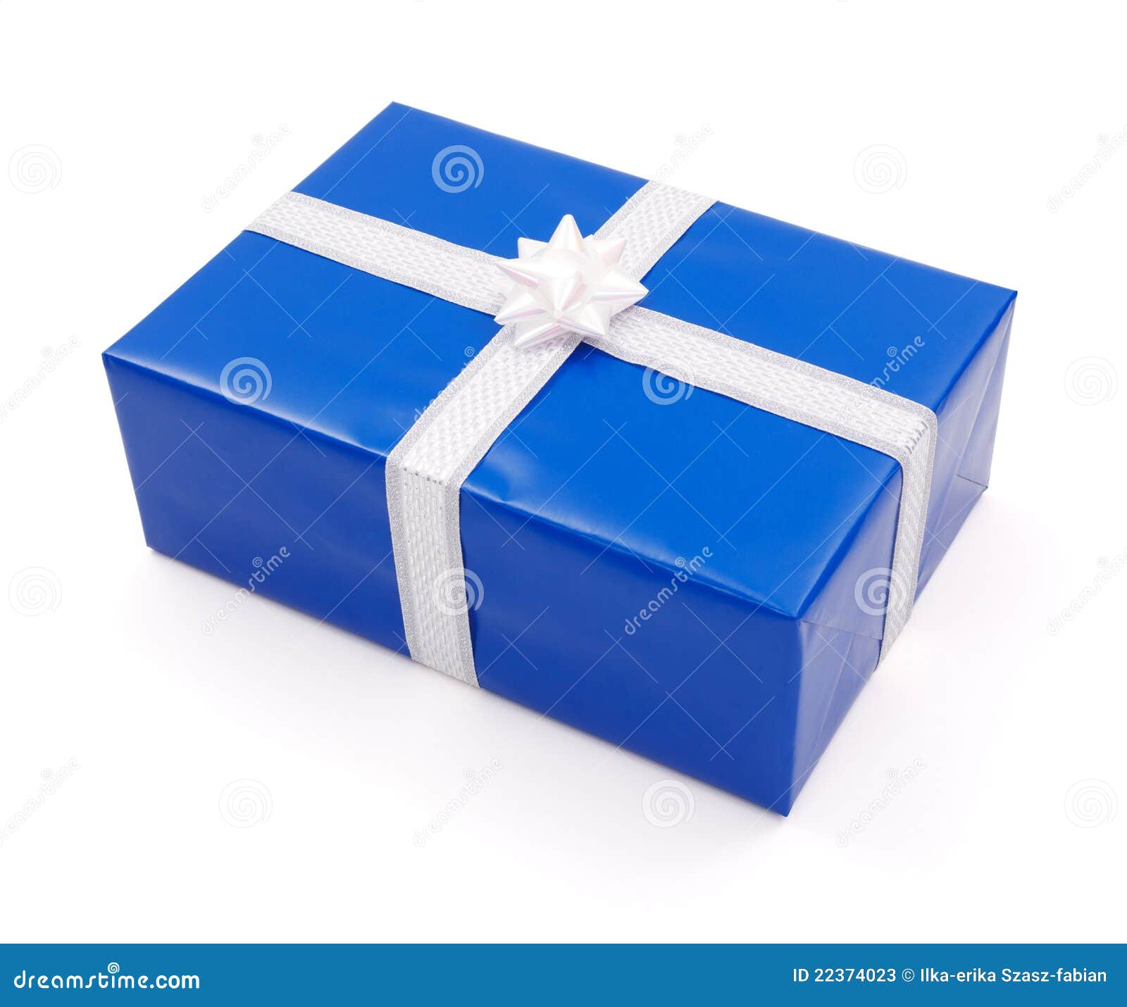 Einfaches Blaues Geschenk Stockbild Bild Von Farbband