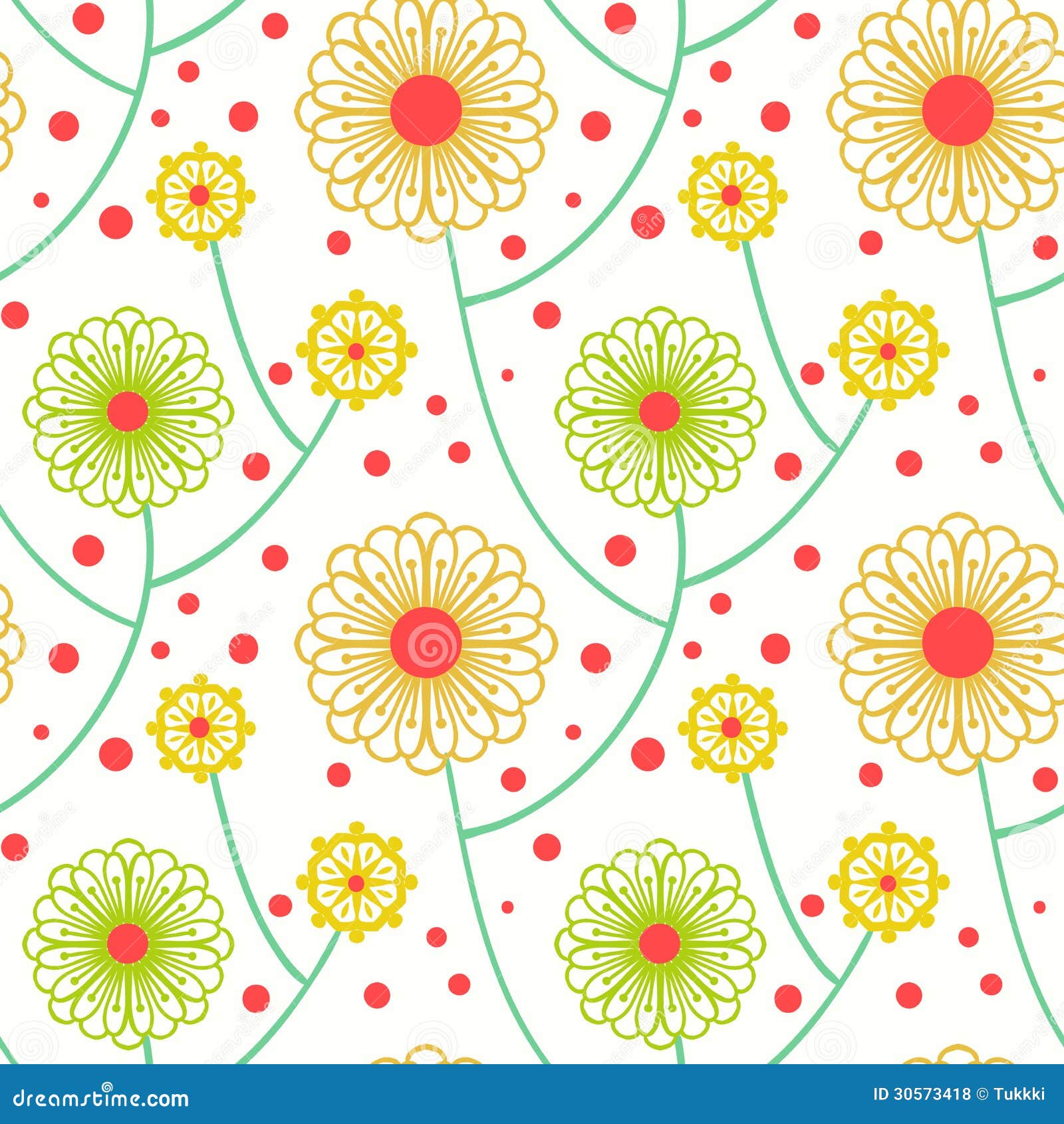 Einfaches Blumenmuster Mit Mutigen Blumen Vektor Abbildung