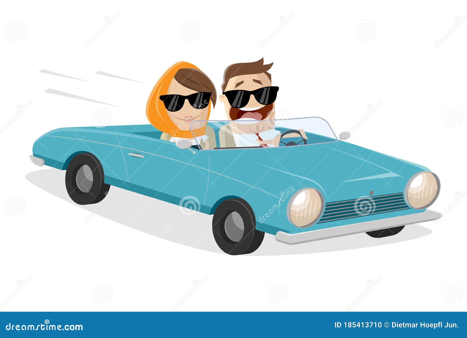 Funny Cartoon Couple Driving Classic Convertible Car Stock Vector - Illustration of isolated, character: 185413710 Funny Cartoon Couple Driving Classic Convertible Car Stock Vector - Illustration of isolated, character: 185413710