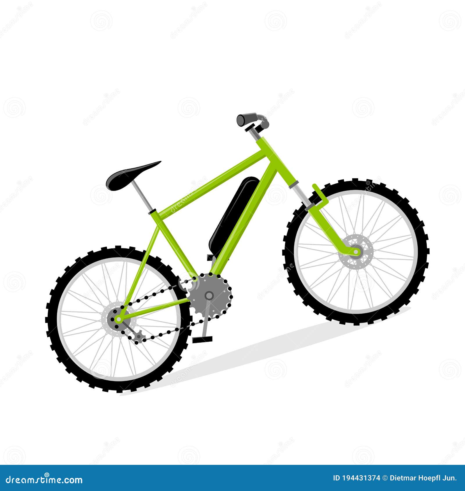 Vector Illustration of an Isolated E Bike Stock Vector Illustration