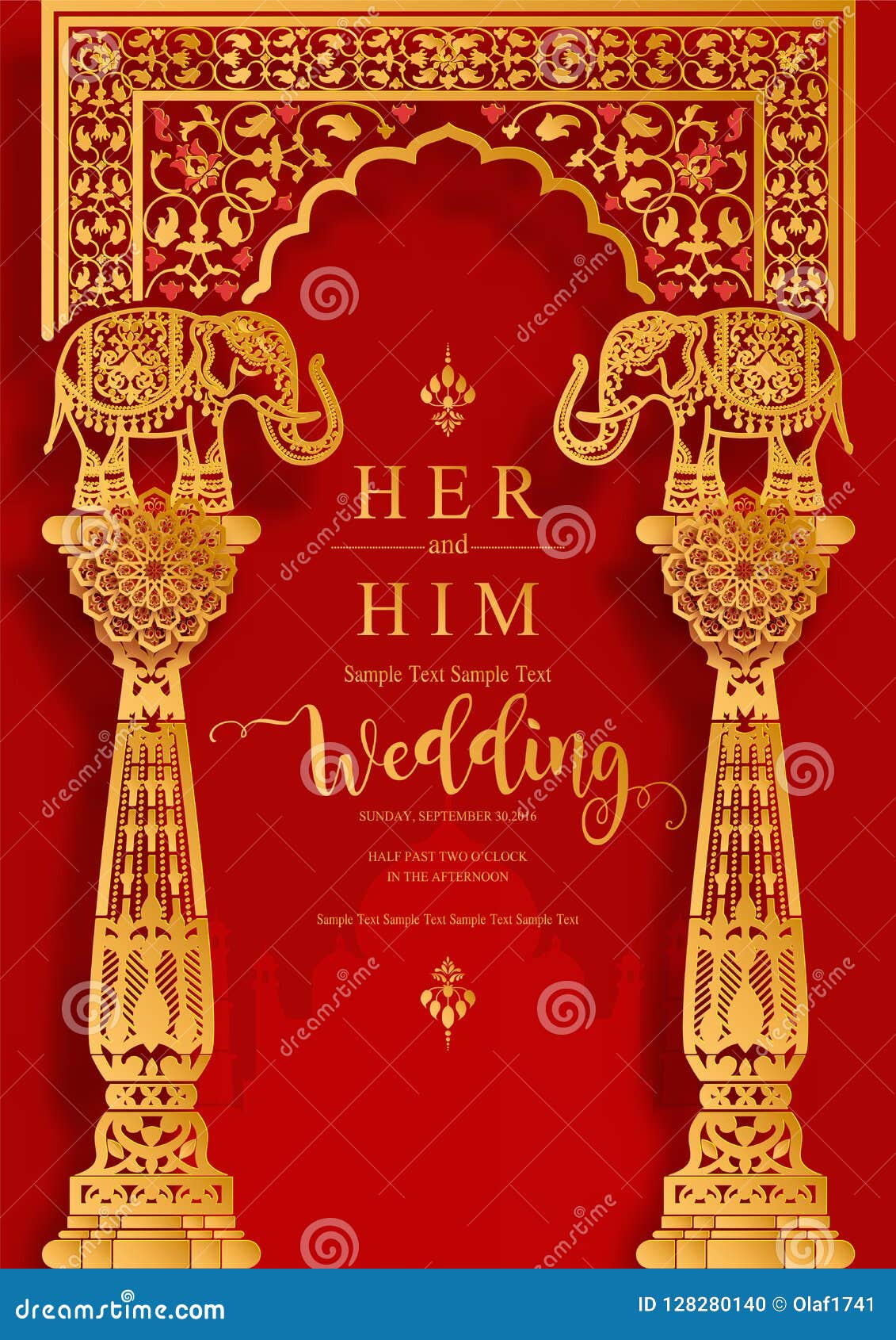 Einladungskarten Hochzeit Mit Palmen Und Gold : Luxuriöse ...