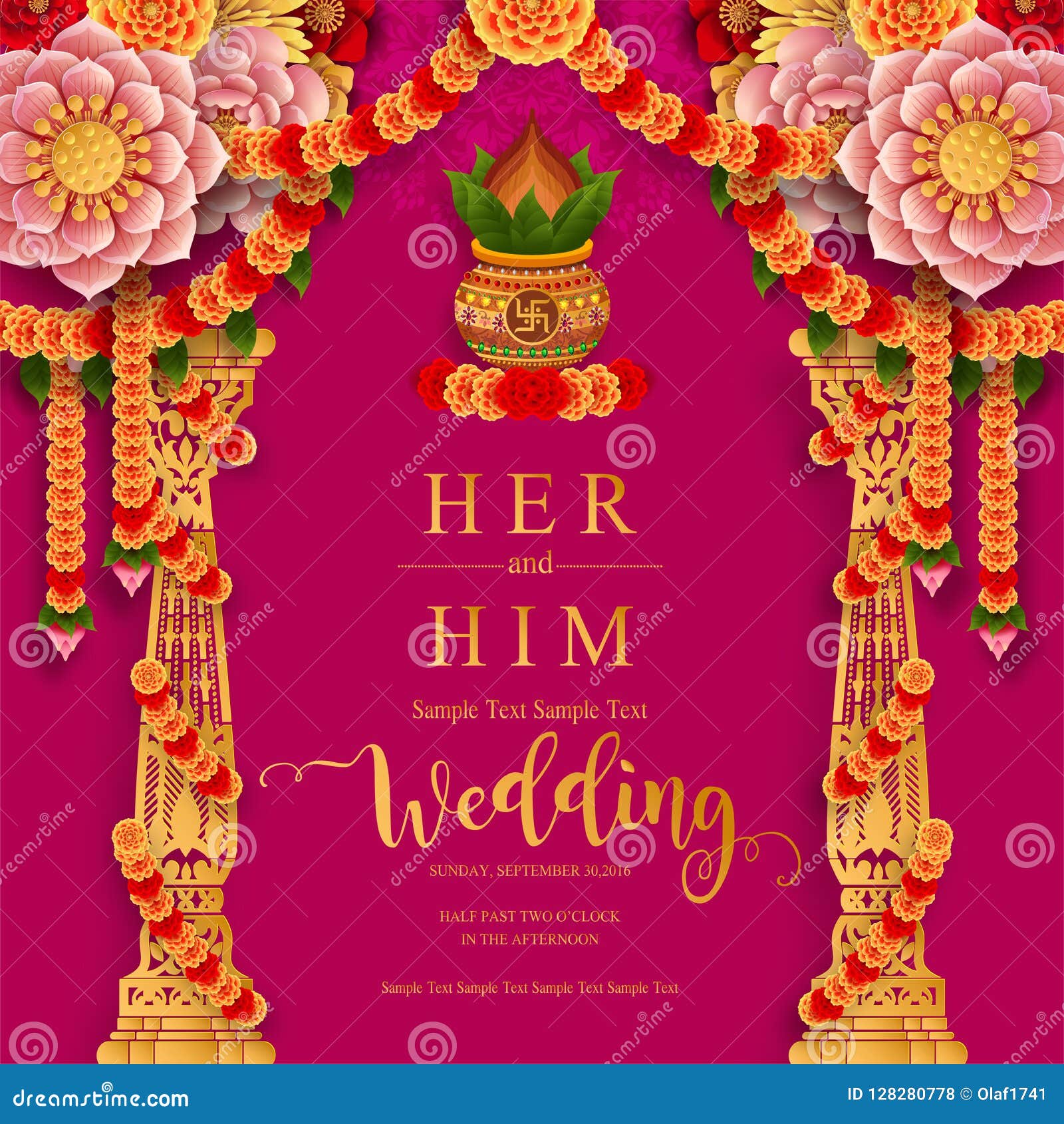 Einladungs-Kartenschablonen Hochzeit InIndian-Hochzeit ...