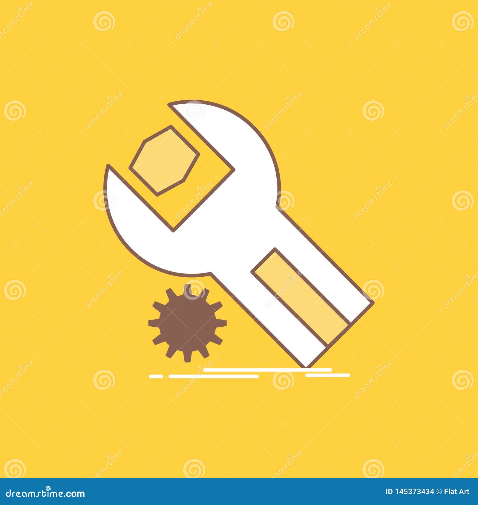 Settings App Installation Maintenance Service Flat Line Filled Icon Beautiful Logo Button Over Yellow Background For Ui And Vektor Abbildung Illustration Von Filled Service