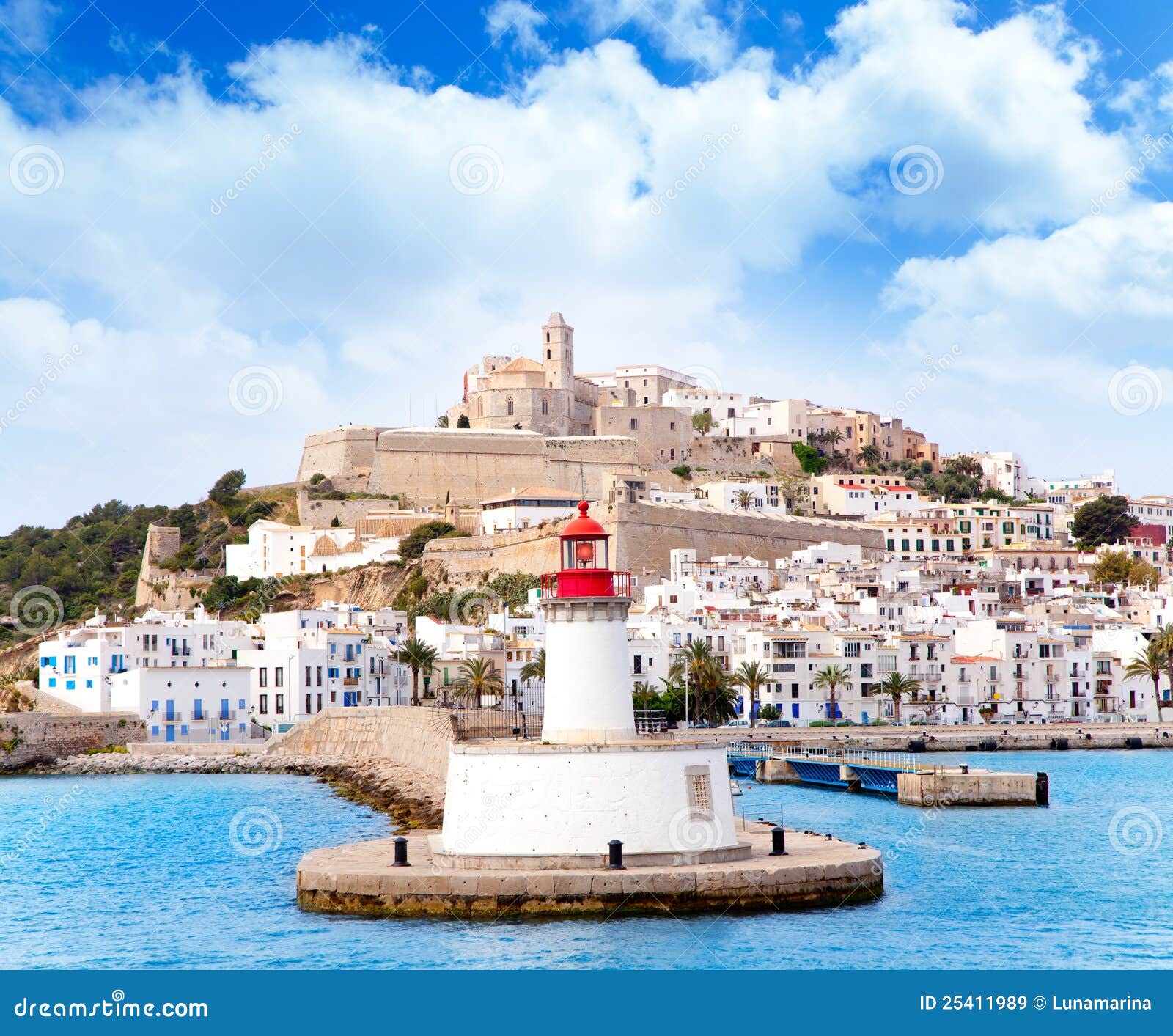 eivissa ibiza town from red lighthouse red beacon