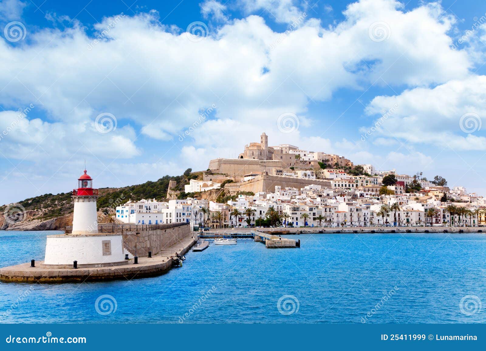 eivissa ibiza town from red lighthouse red beacon