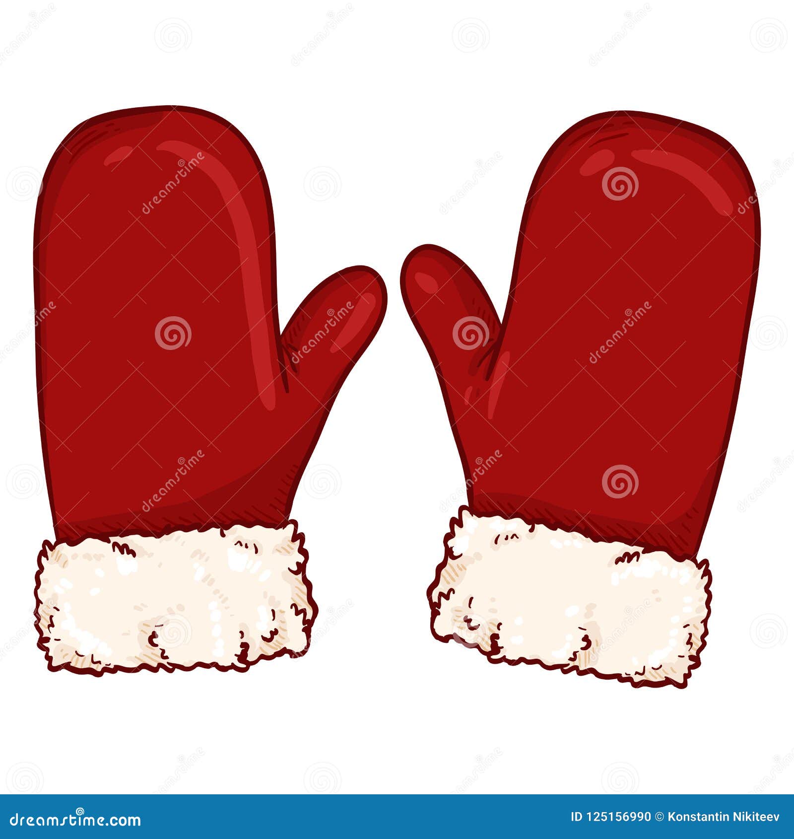 Ejemplo De Color De La Historieta Del Vector - De Navidad Manoplas De Santa Claus del Vector Ilustración de historieta, ropa: 125156990