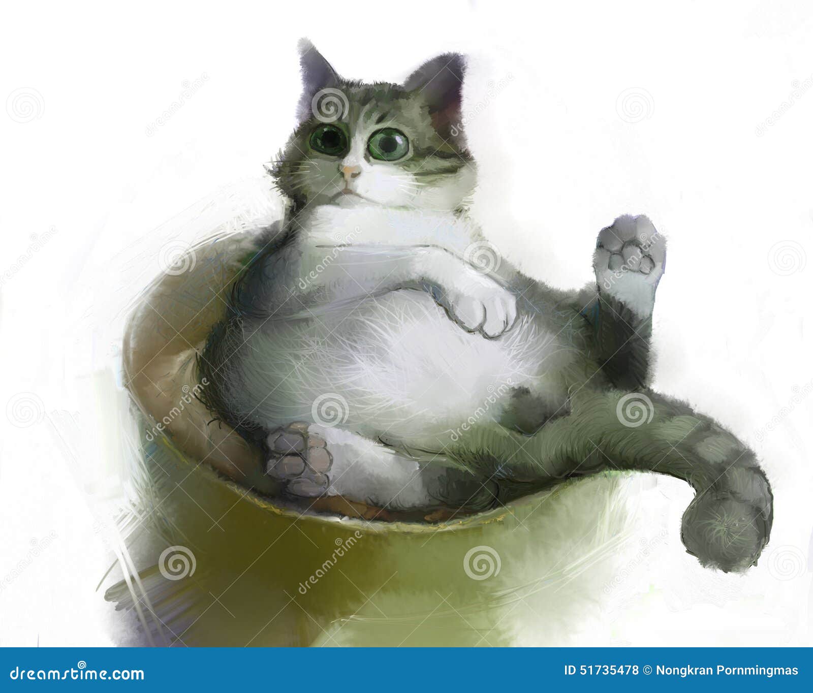 Ejemplo De La Pintura Del Gato Gordo ilustración - Ilustración de lindo, saludo: 51735478