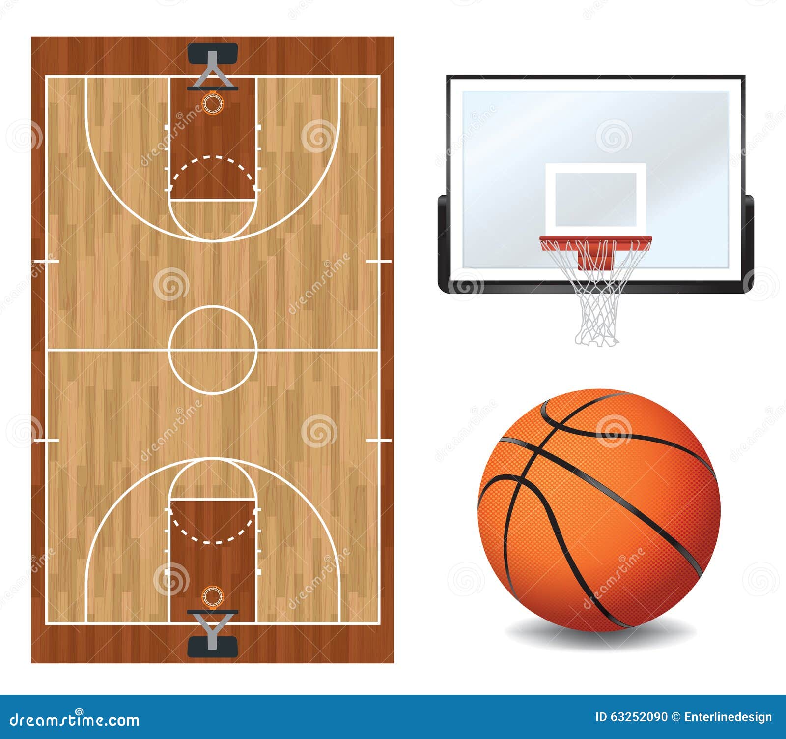 Ejemplo De Los Elementos Del Diseño Del Baloncesto Ilustración del Vector -  Ilustración de hardwood, deporte: 63252090