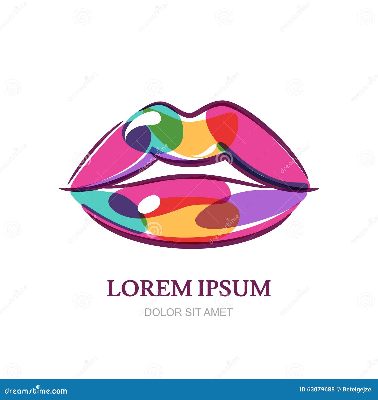 ejemplo de los labios coloridos de las mujeres muestra abstracta d del logotipo del vector 63079688