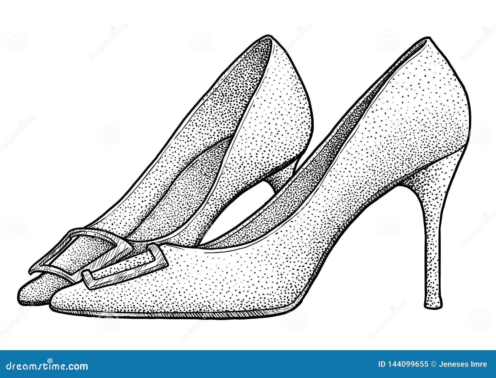 Ejemplo De Los Zapatos De Los Tacones Altos, Dibujo, Grabado, Tinta, Línea  Arte, Vector Ilustración del Vector - Ilustración de zapato, grabe:  144099655