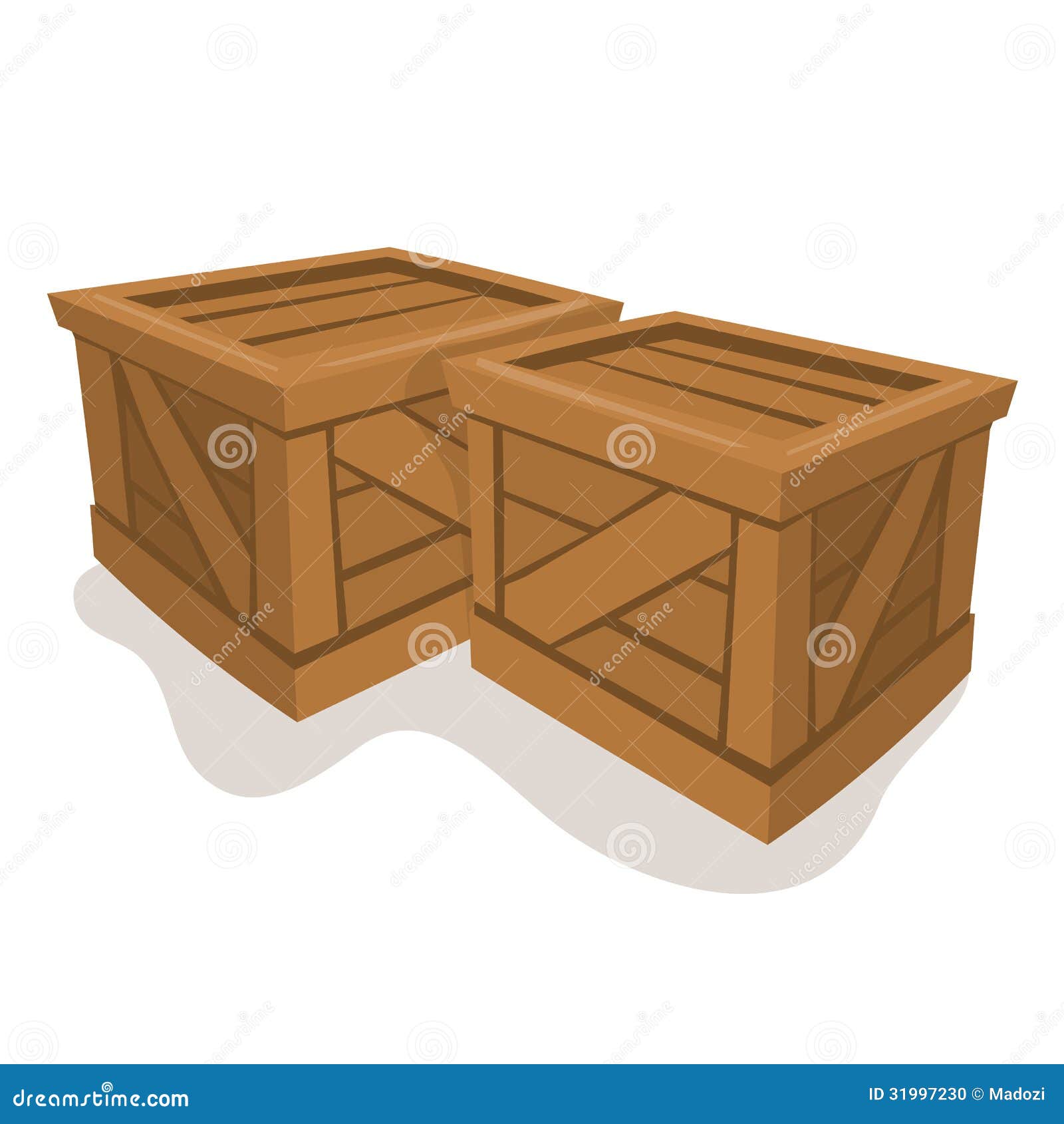 Ejemplo De Madera Del Vector De La Caja Ilustración del Vector